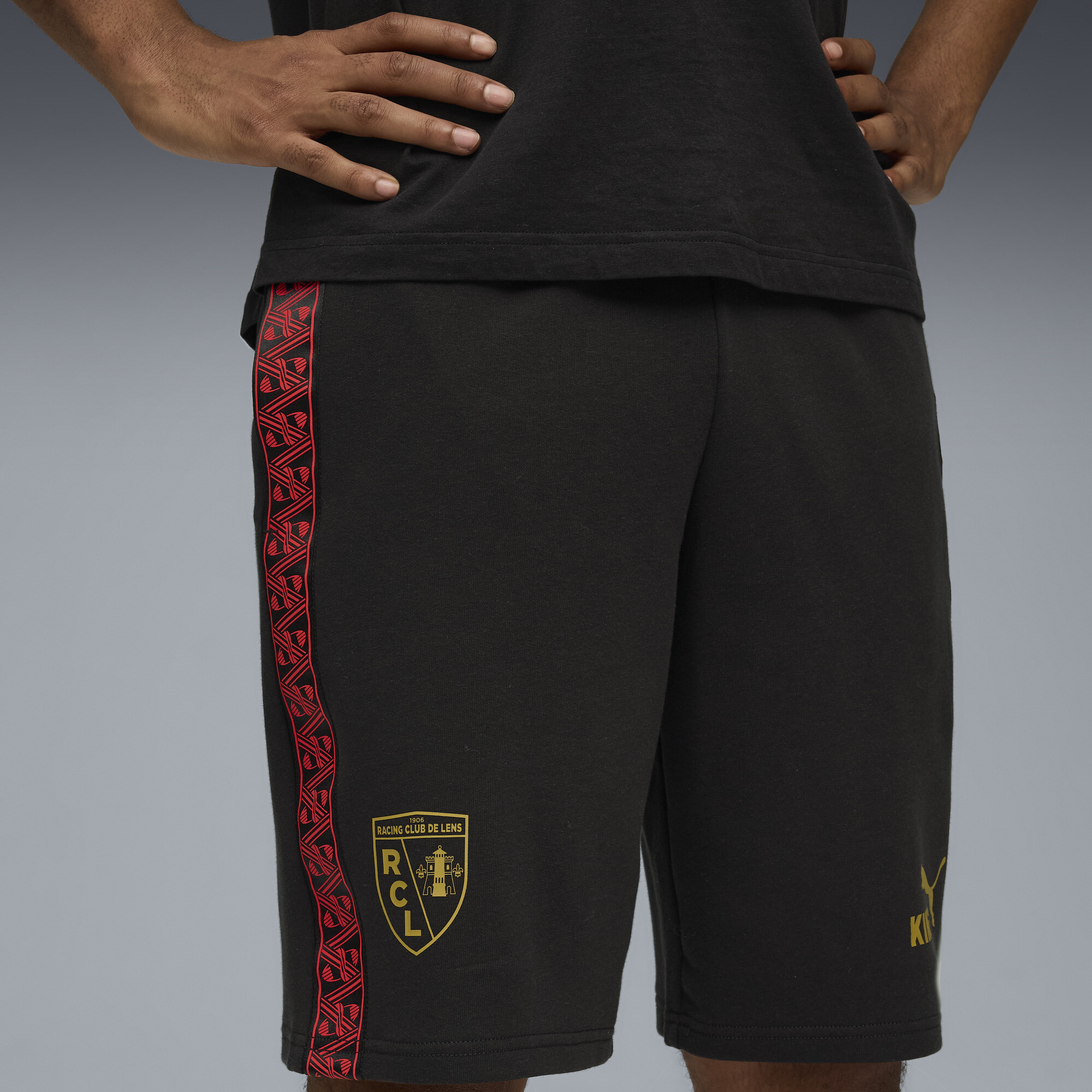 PUMA RC Lens KING sweatshort voor Heren, Zwart/Goud, Maat M thumbnail 5