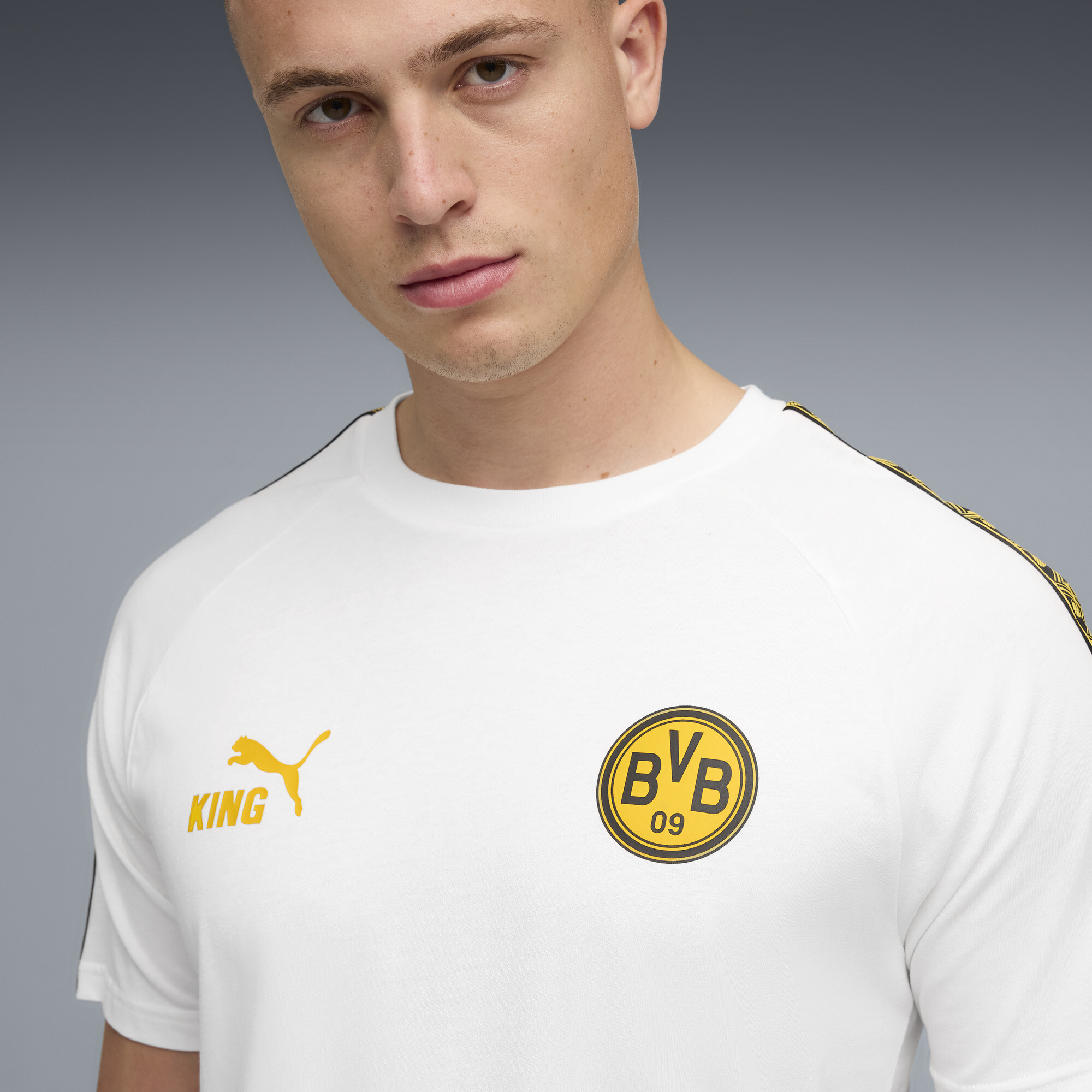 PUMA Borussia Dortmund KING T-shirt voor Heren, Geel/Wit, Maat M thumbnail 5