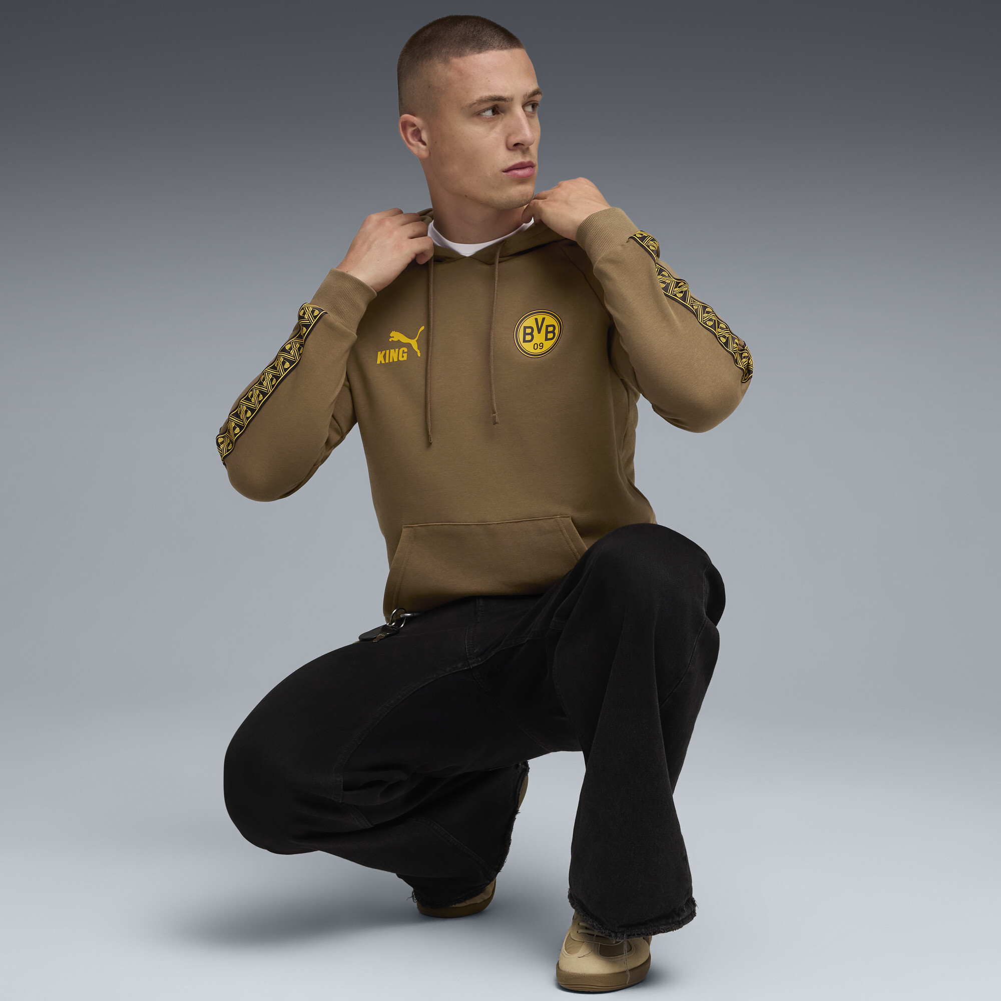 PUMA Borussia Dortmund KING hoodie voor Heren, Geel, Maat XXL thumbnail 4