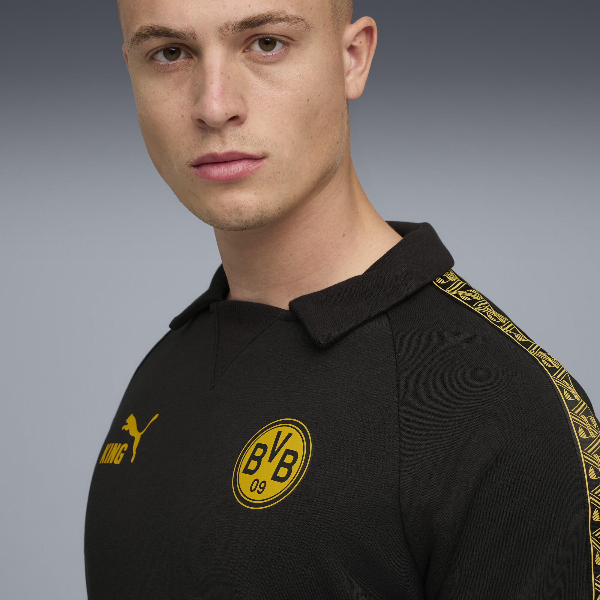 PUMA Borussia Dortmund KING Drill top voor Heren, Zwart/Geel, Maat XXL thumbnail 5