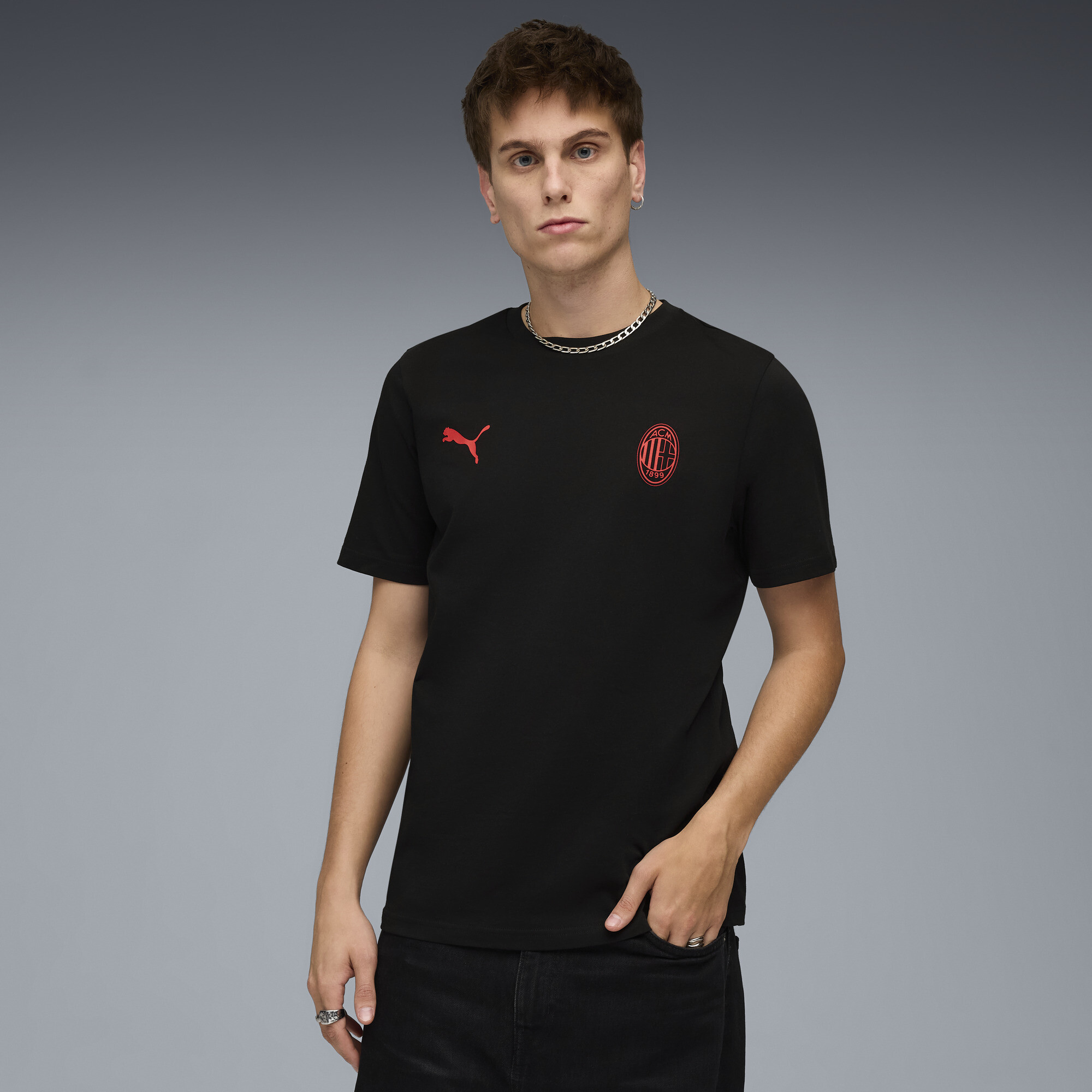 Puma Ac Milan Ftblessentials T-shirt Men In Black