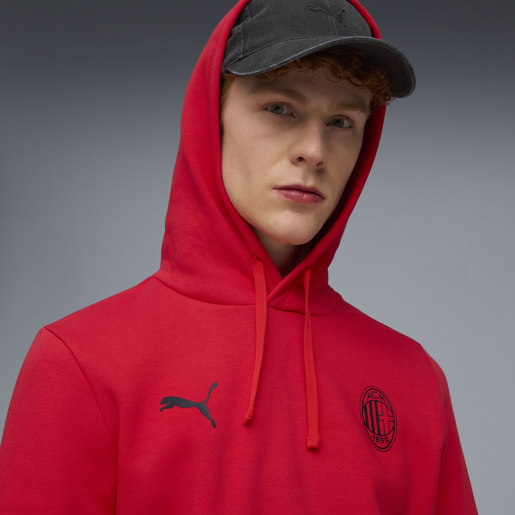 PUMA AC Milan FtblEssentials hoodie voor Heren, Zwart/Rood, Maat S thumbnail 5
