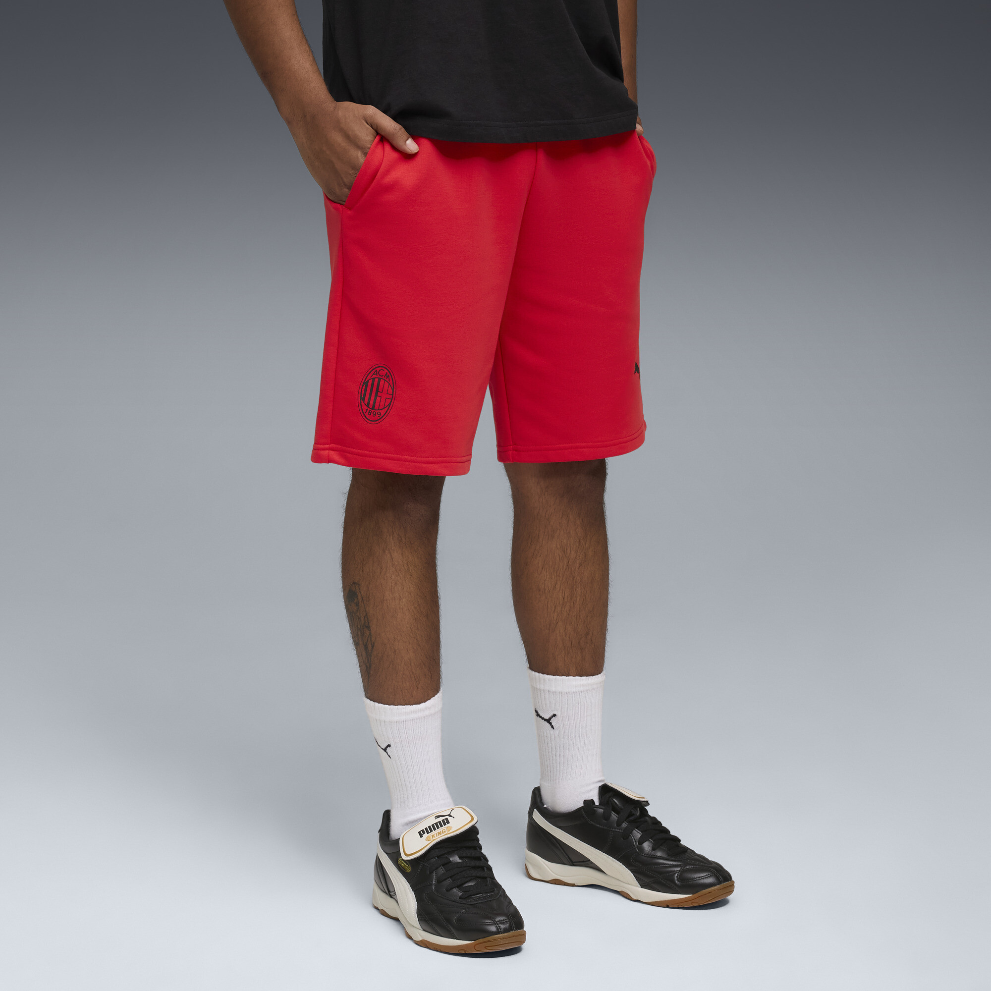 PUMA AC Milan FtblEssentials short voor Heren, Zwart/Rood, Maat L thumbnail 6