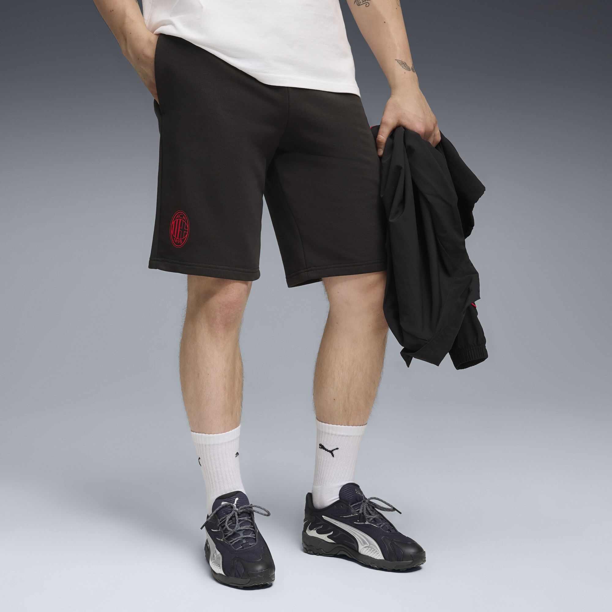 PUMA AC Milan FtblEssentials short voor Heren, Zwart/Rood, Maat XS thumbnail 6