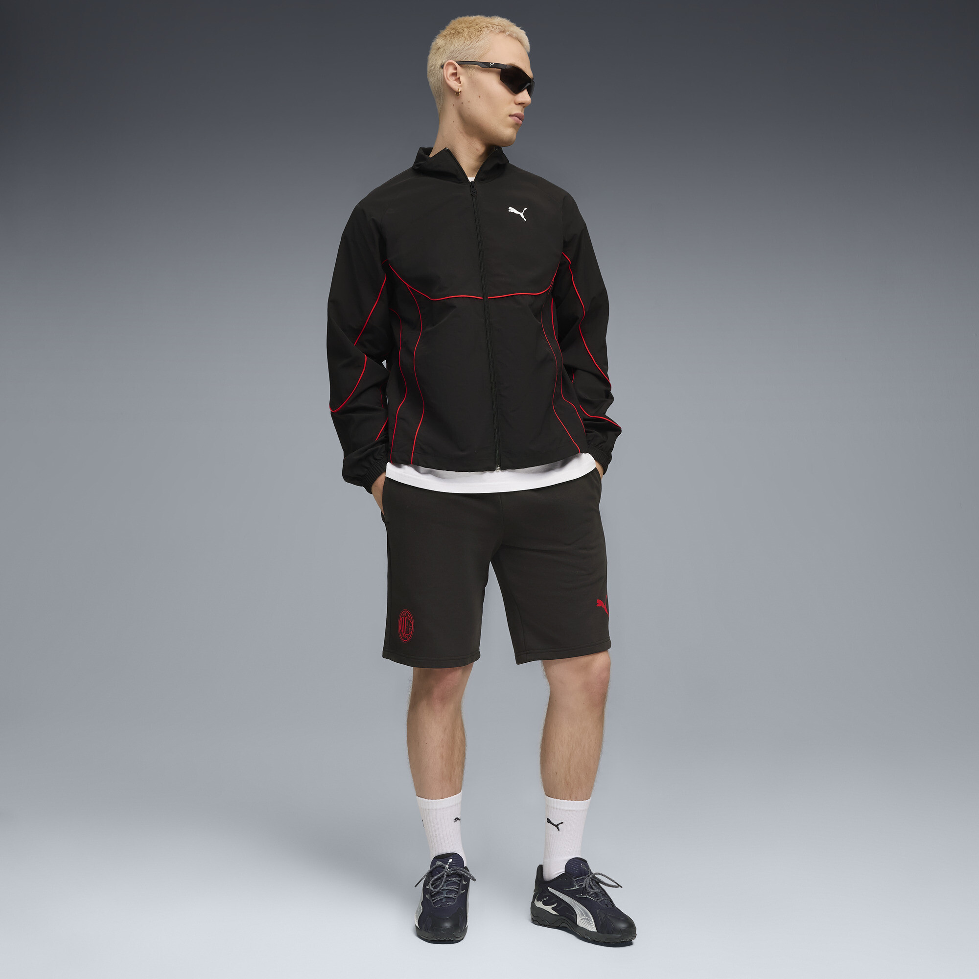 PUMA AC Milan FtblEssentials short voor Heren, Zwart/Rood, Maat XS thumbnail 4