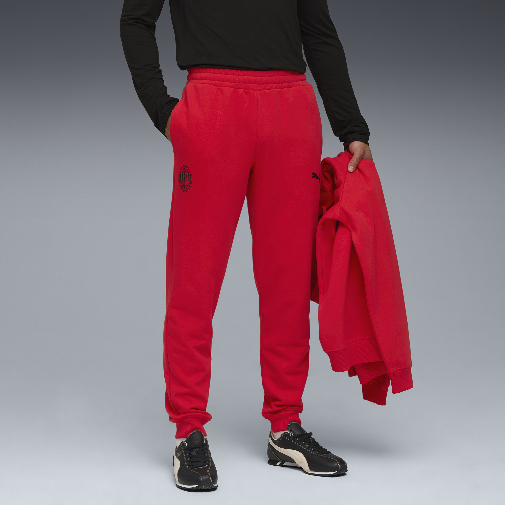 PUMA AC Milan FtblEssentials broek voor Heren, Zwart/Rood, Maat 3XL thumbnail 6