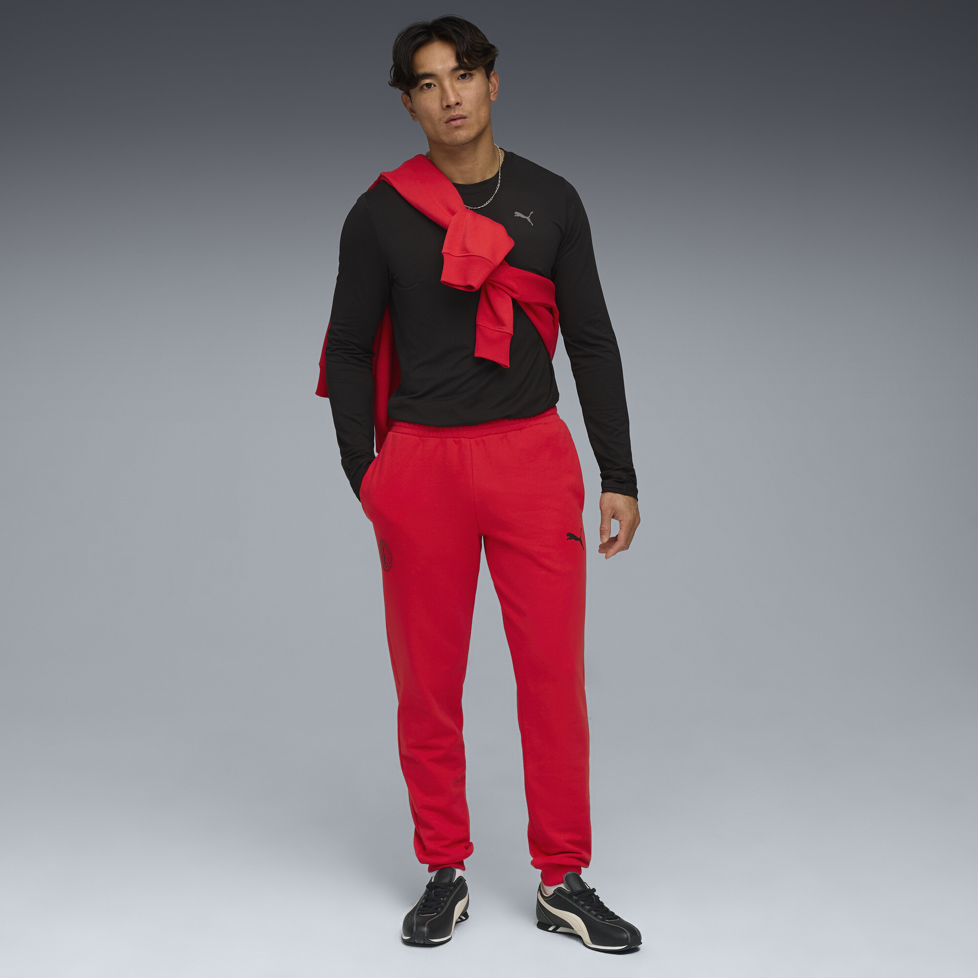 PUMA AC Milan FtblEssentials broek voor Heren, Zwart/Rood, Maat 3XL thumbnail 4