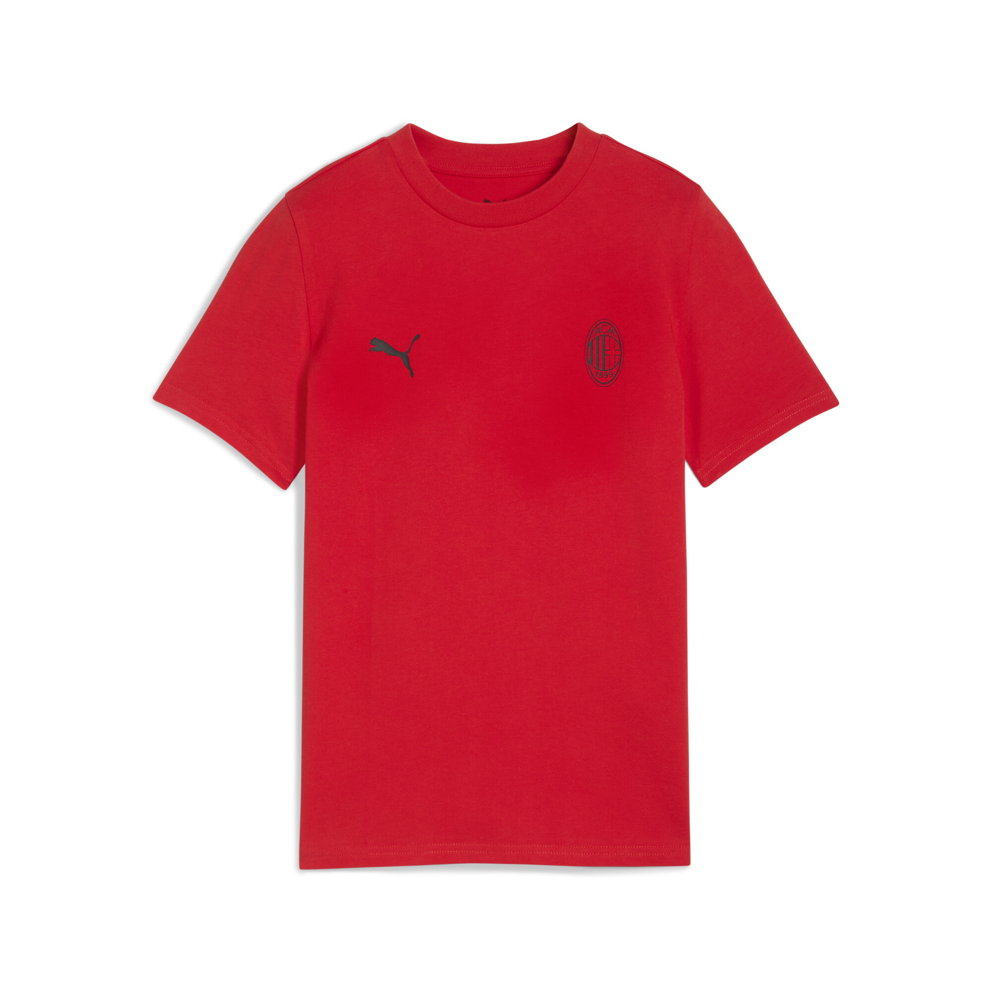 PUMA AC Milan FtblEssentials T-shirt voor Heren, Zwart/Rood, Maat 13-14Y thumbnail 3