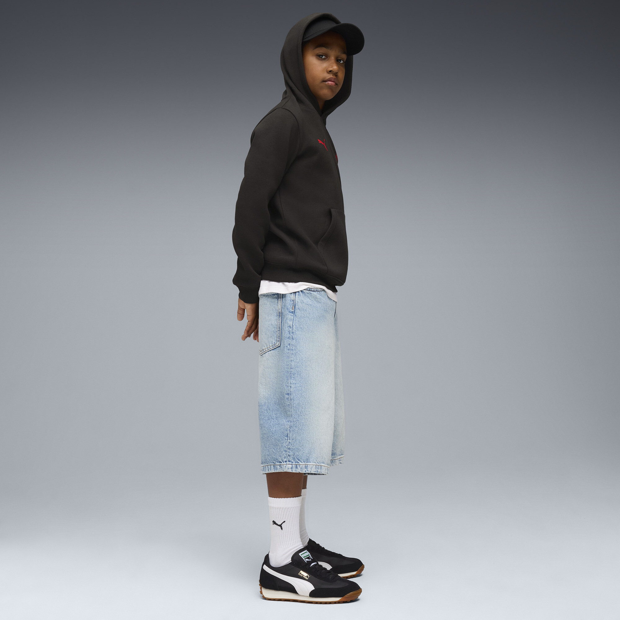 PUMA AC Milan FtblEssentials hoodie voor Heren, Zwart/Rood, Maat 13-14Y thumbnail 4