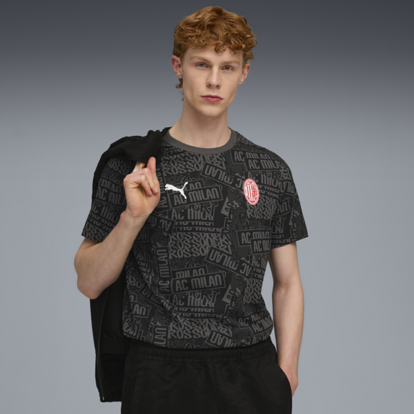 AC Milan FtblCulture All-Over Print Tee Men, PUMA Black-For All Time Red, large-ZAF