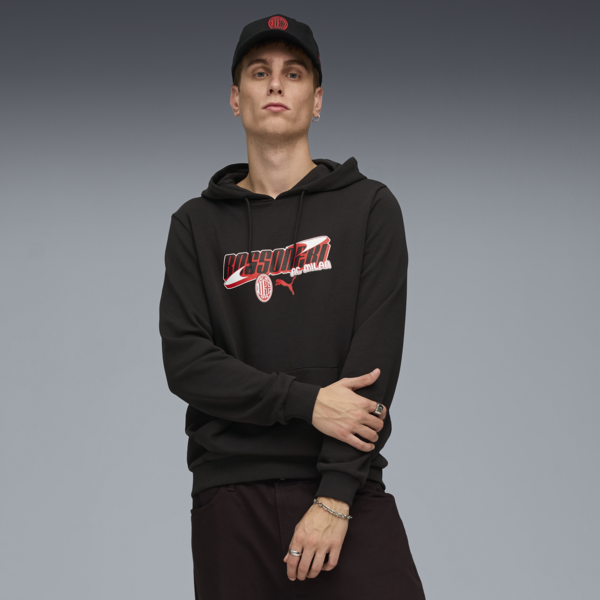 Buzo con capucha AC Milan ftblCULTURE para hombre, PUMA Black-For All Time Red, large-ARG