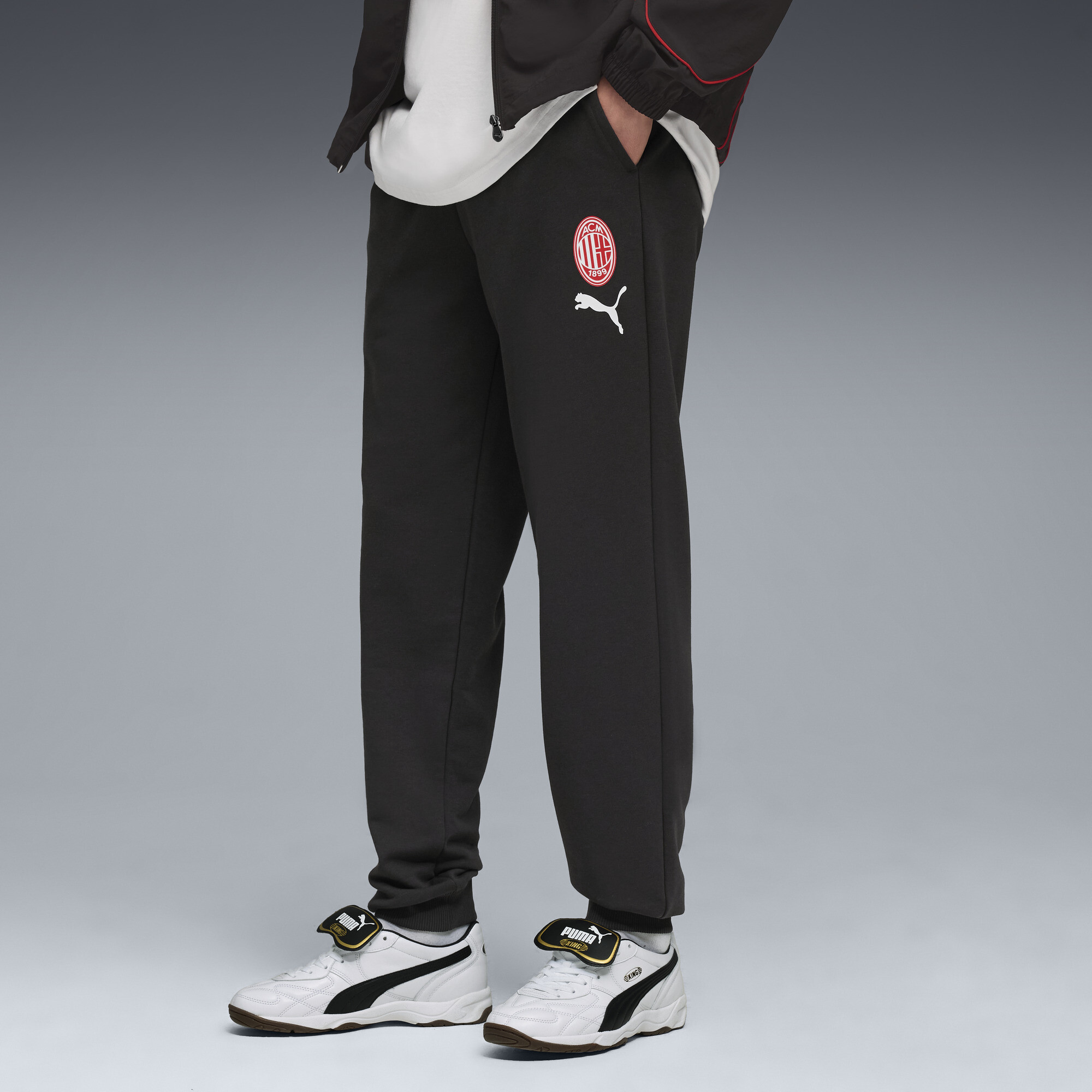 PUMA AC Milan FtblCulture joggingbroek voor Heren, Zwart/Rood, Maat XL thumbnail 6