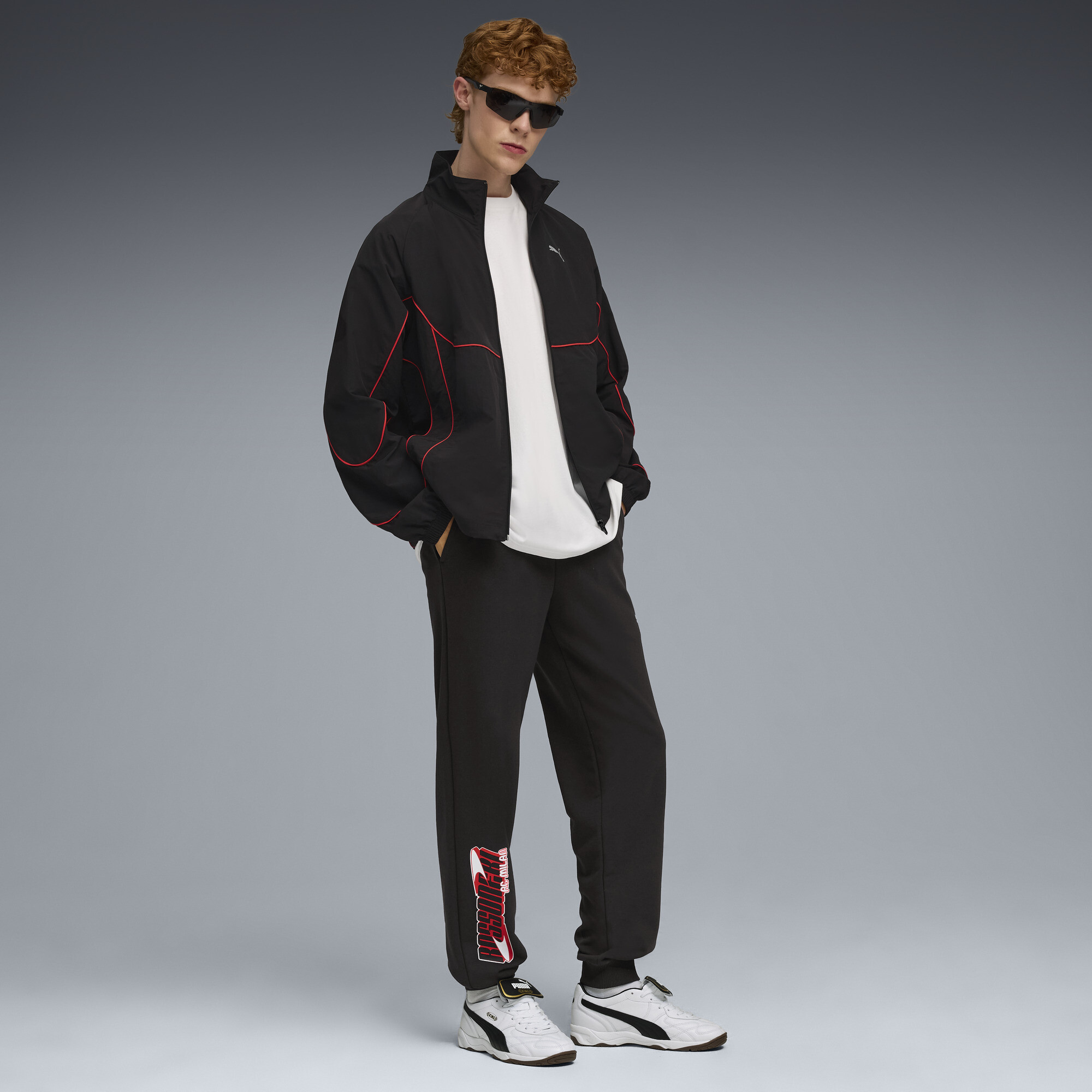 PUMA AC Milan FtblCulture joggingbroek voor Heren, Zwart/Rood, Maat XL thumbnail 4