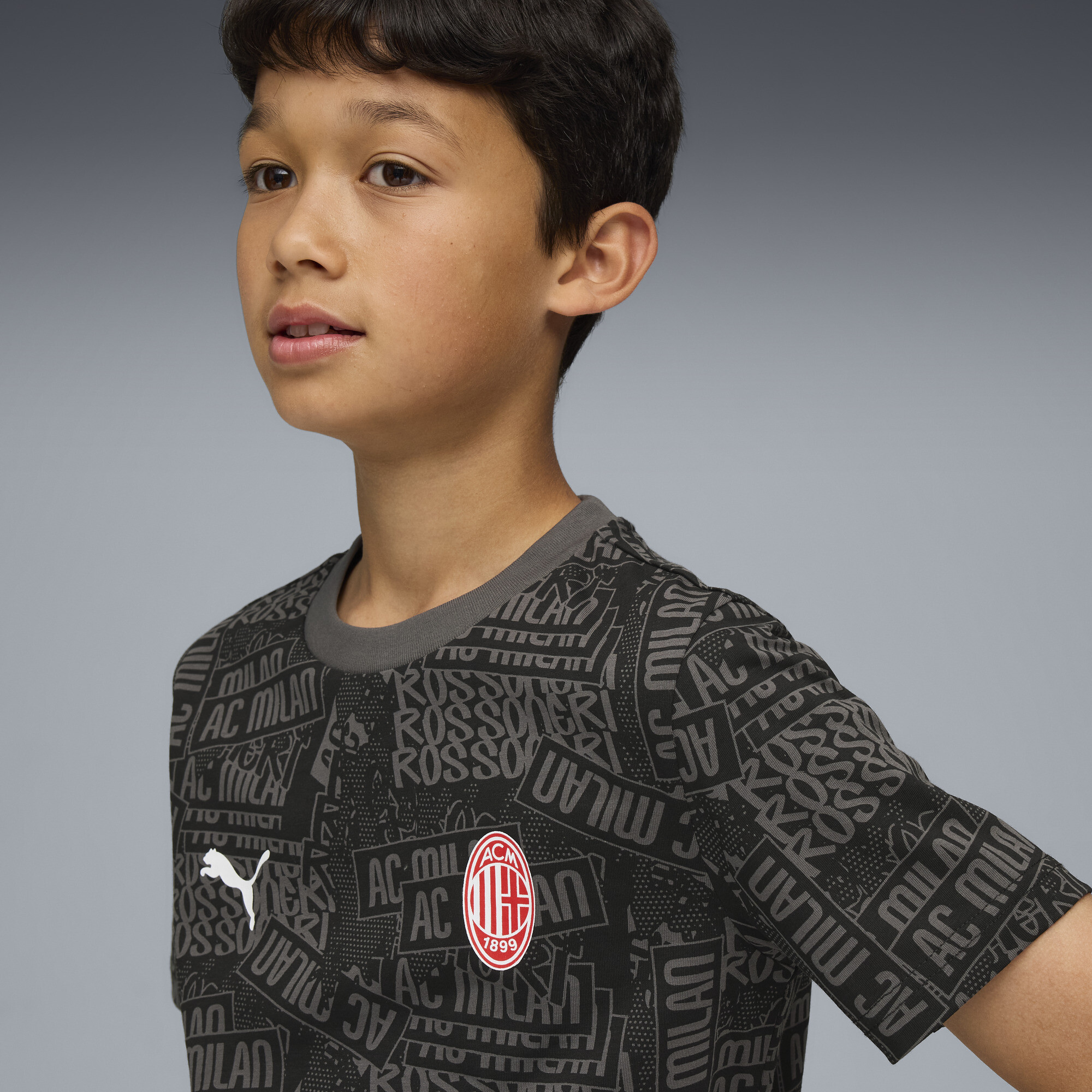 PUMA AC Milan FtblCulture T-shirt met all-over-print, Zwart/Rood, Maat 15-16Y thumbnail 6