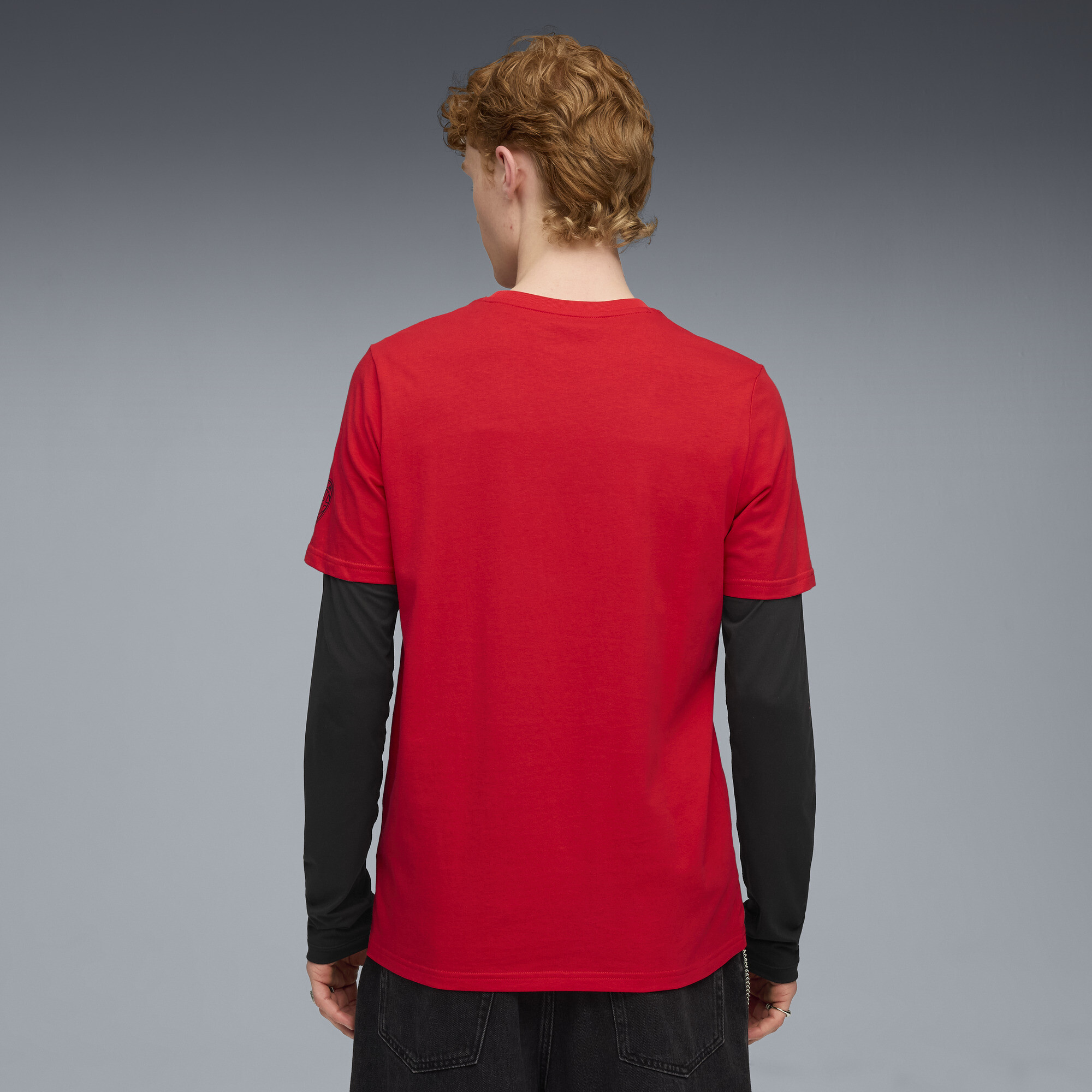 PUMA AC Milan KING T-shirt met logo voor Heren, Zwart/Rood, Maat XXL thumbnail 3