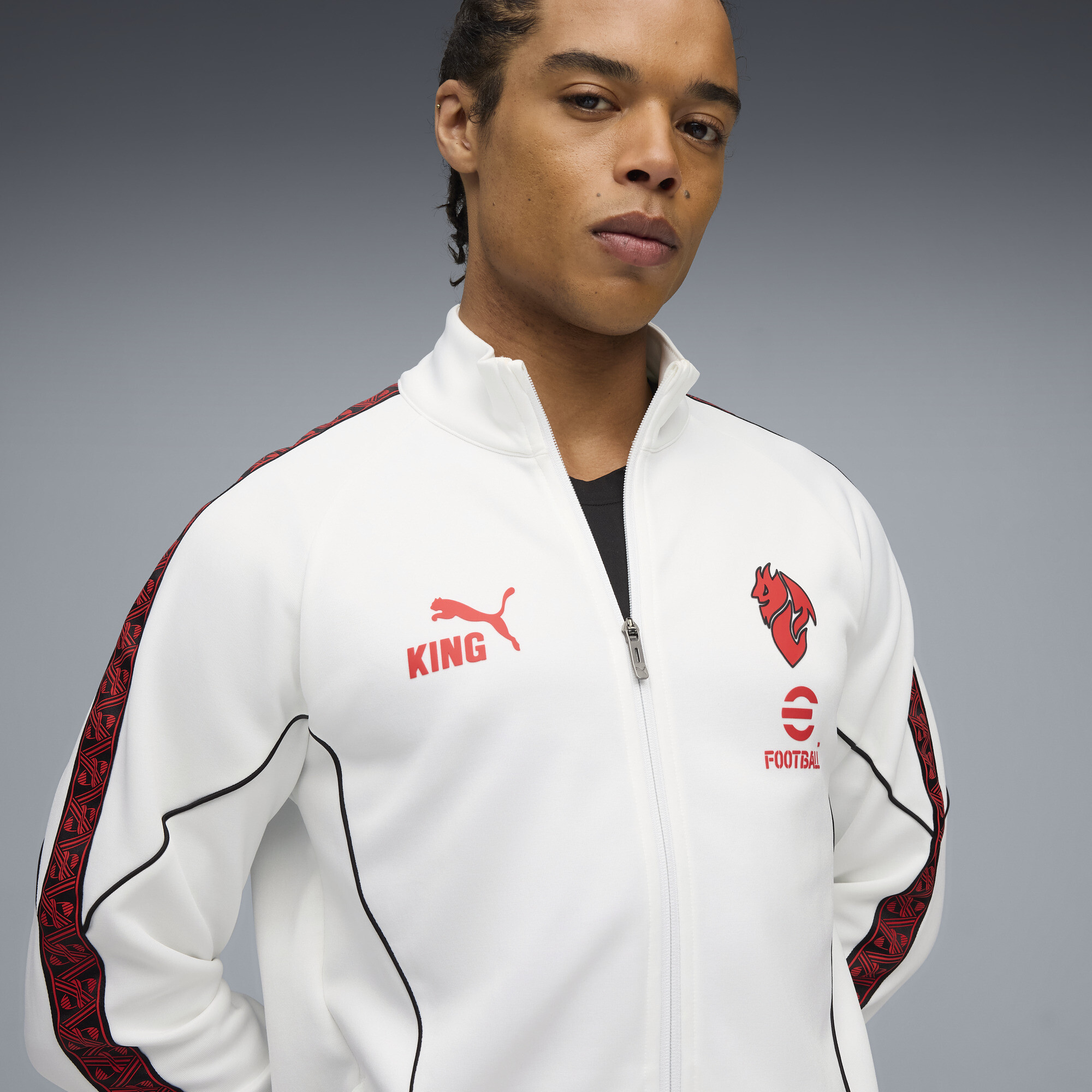 PUMA AC Milan KING Anthem jack voor Heren, Rood/Wit, Maat XS thumbnail 7