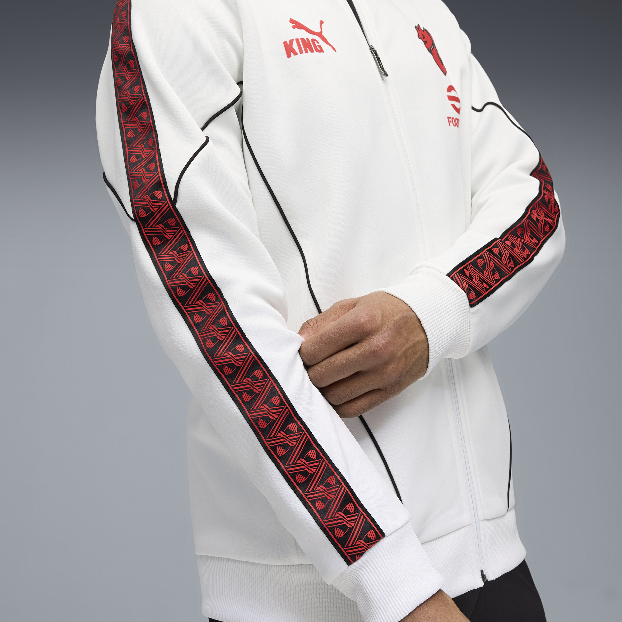 PUMA AC Milan KING Anthem jack voor Heren, Rood/Wit, Maat XS thumbnail 4