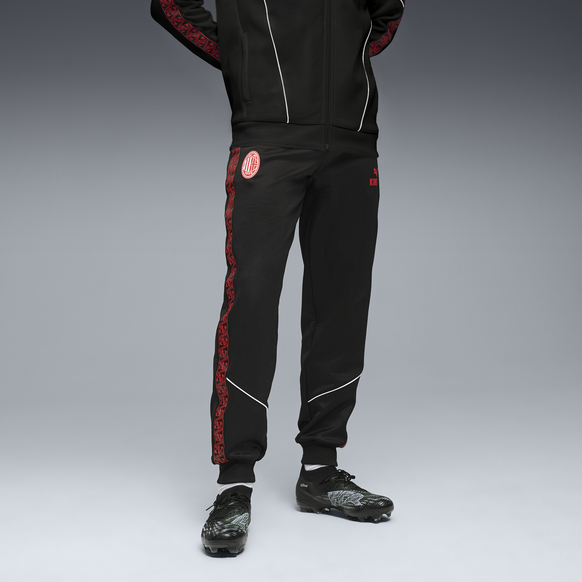 PUMA AC Milan KING Anthem broek voor Heren, Zwart/Rood, Maat S thumbnail 6