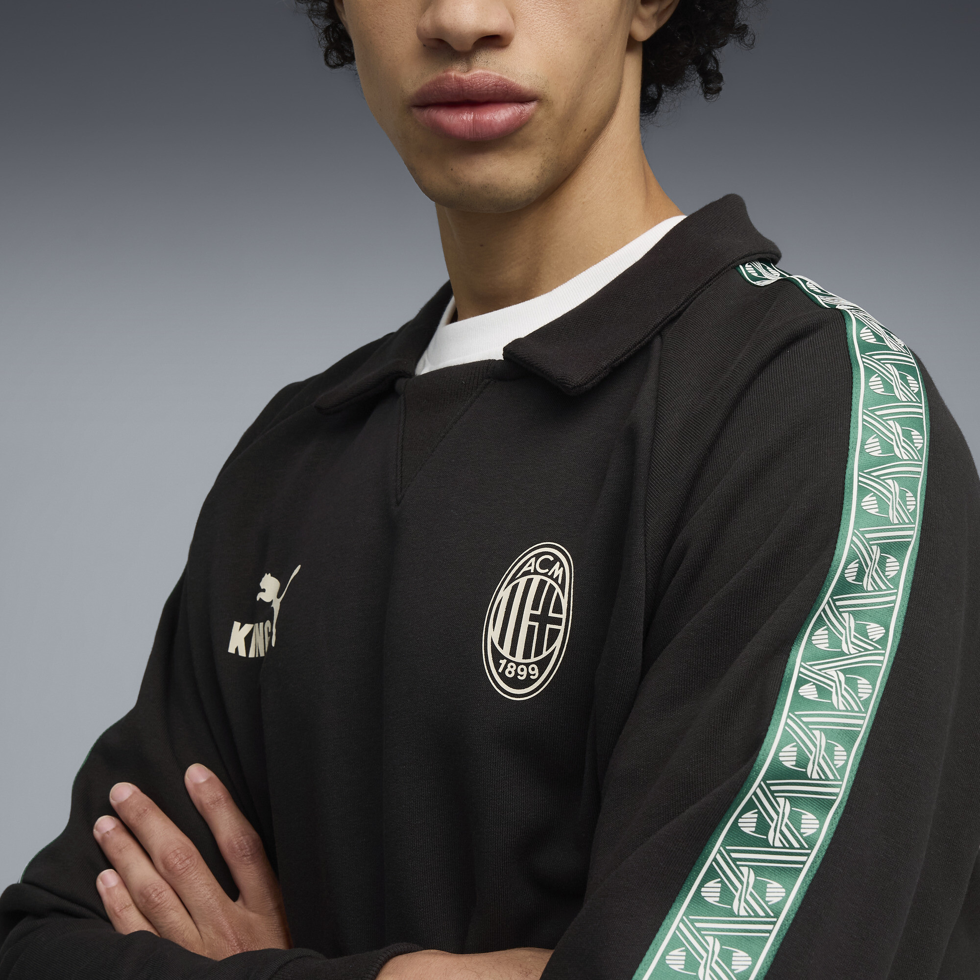 PUMA AC Milan KING Drill top voor Heren, Zwart, Maat XS thumbnail 5