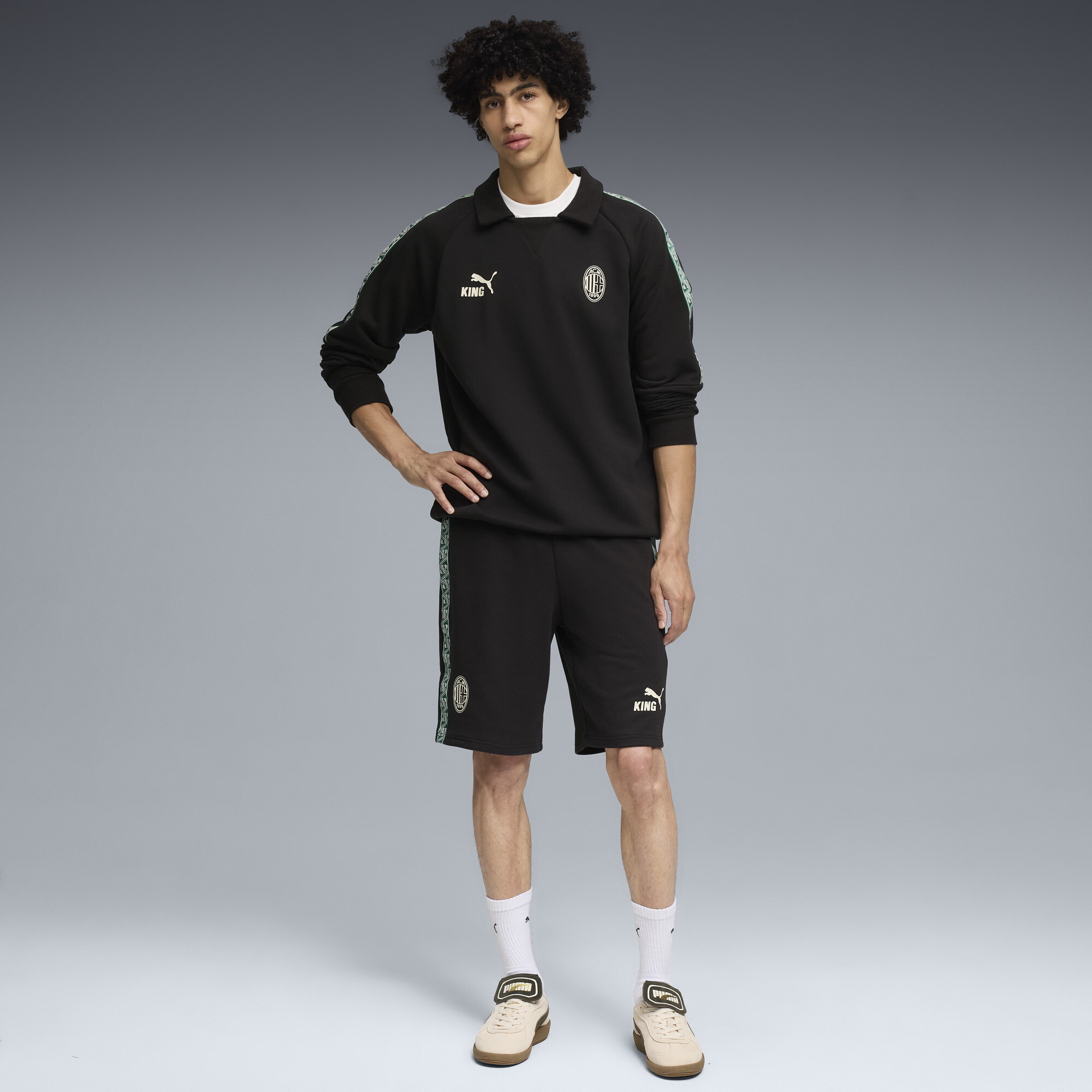 PUMA AC Milan KING Drill top voor Heren, Zwart, Maat XS thumbnail 4