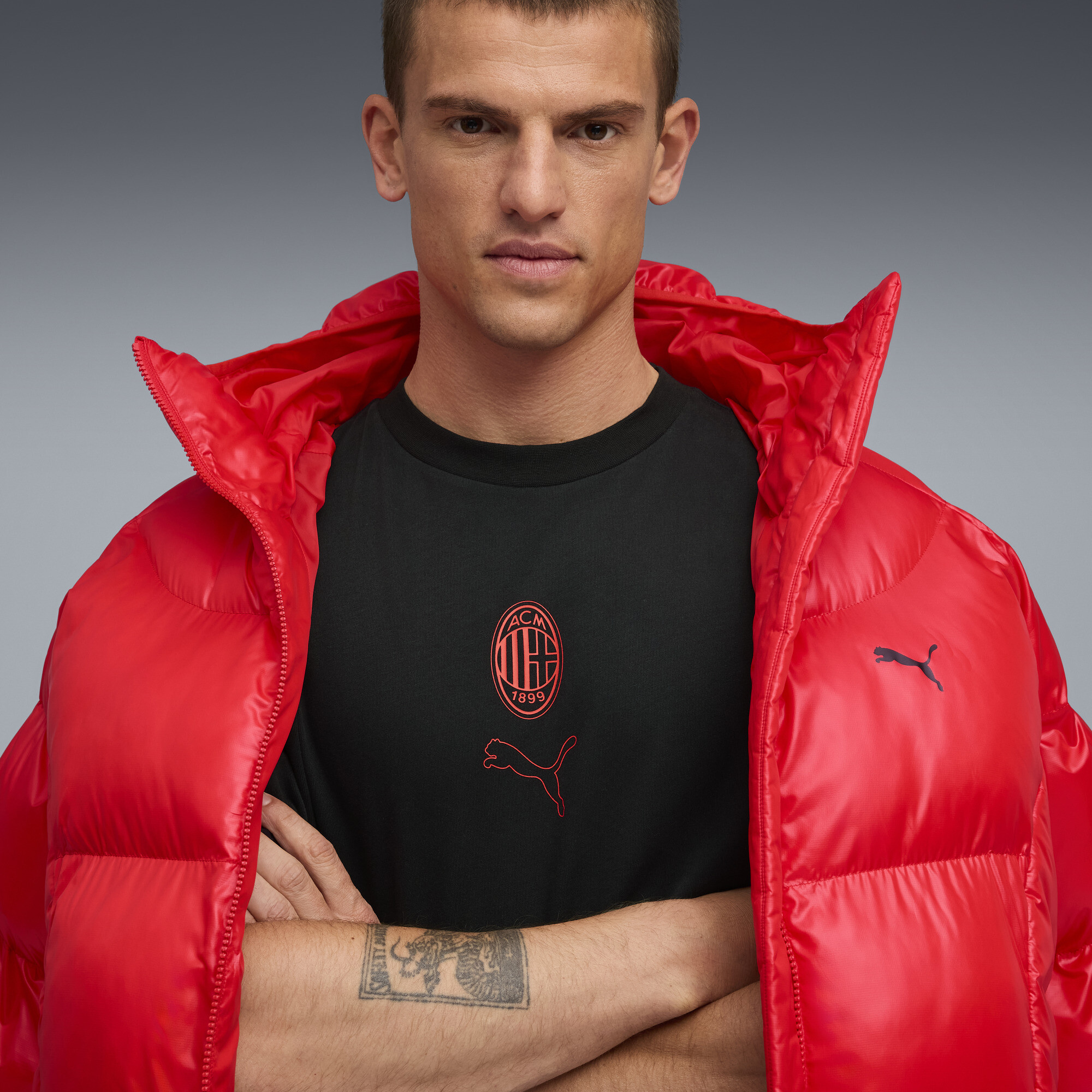 PUMA AC Milan FtblStatement Celerator uniseks T-shirt, Zwart/Rood, Maat XS thumbnail 7