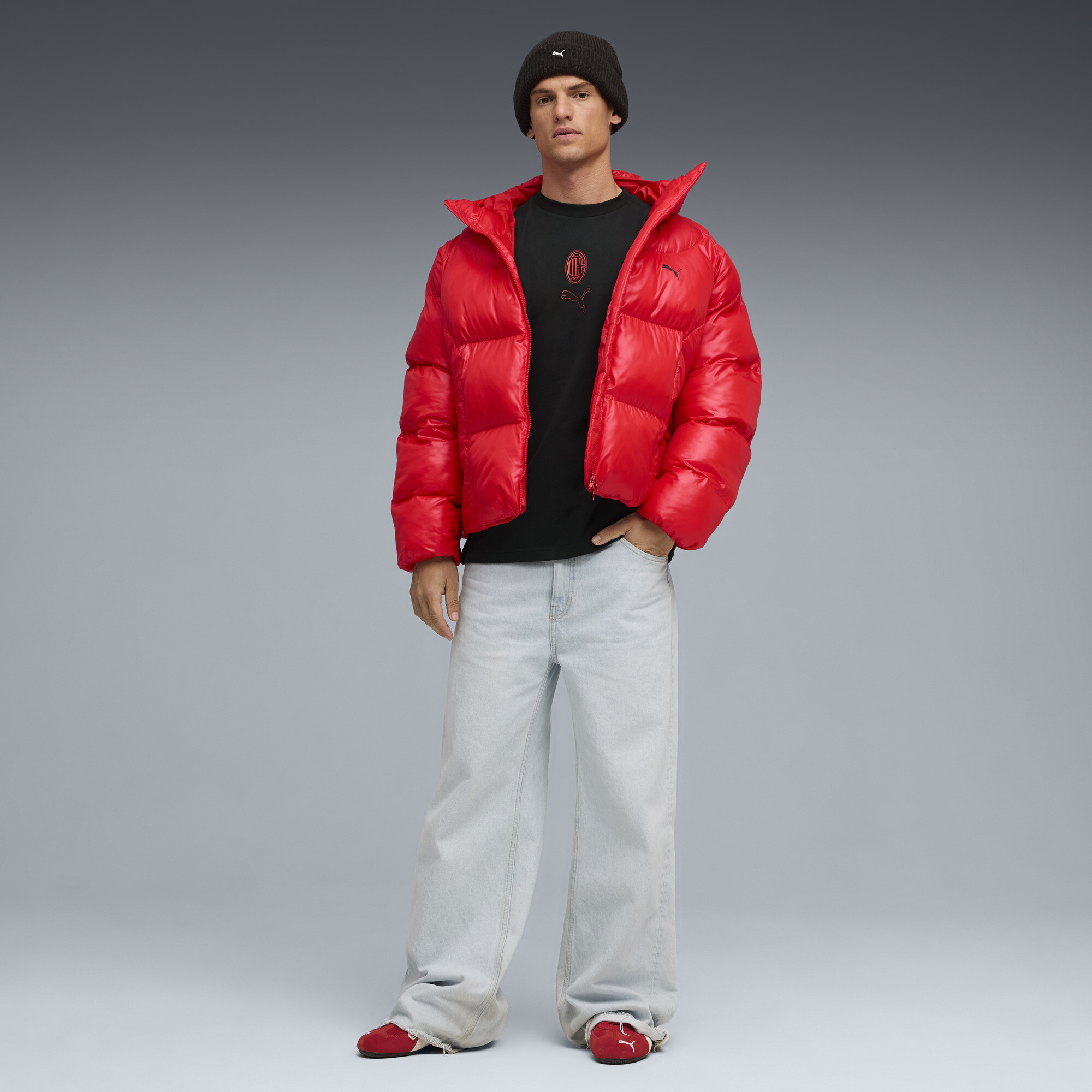 PUMA AC Milan FtblStatement Celerator uniseks T-shirt, Zwart/Rood, Maat XS thumbnail 6