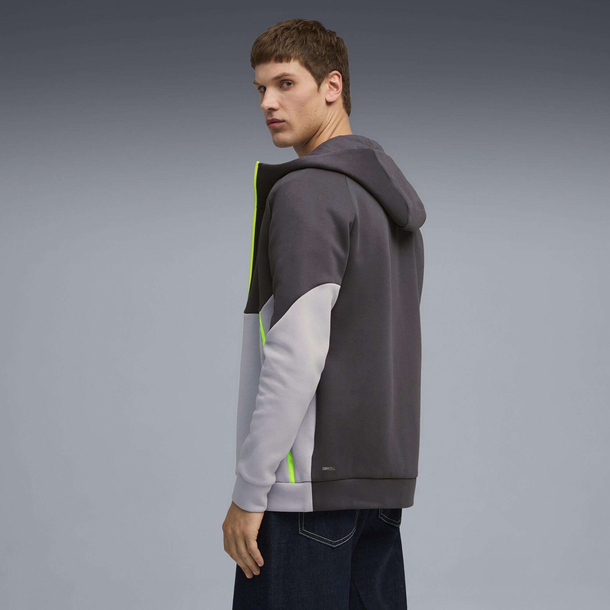 Manchester City PUMATECH hoodie met volledige ritssluiting voor Heren, Groen/Grijs, Maat L thumbnail 3