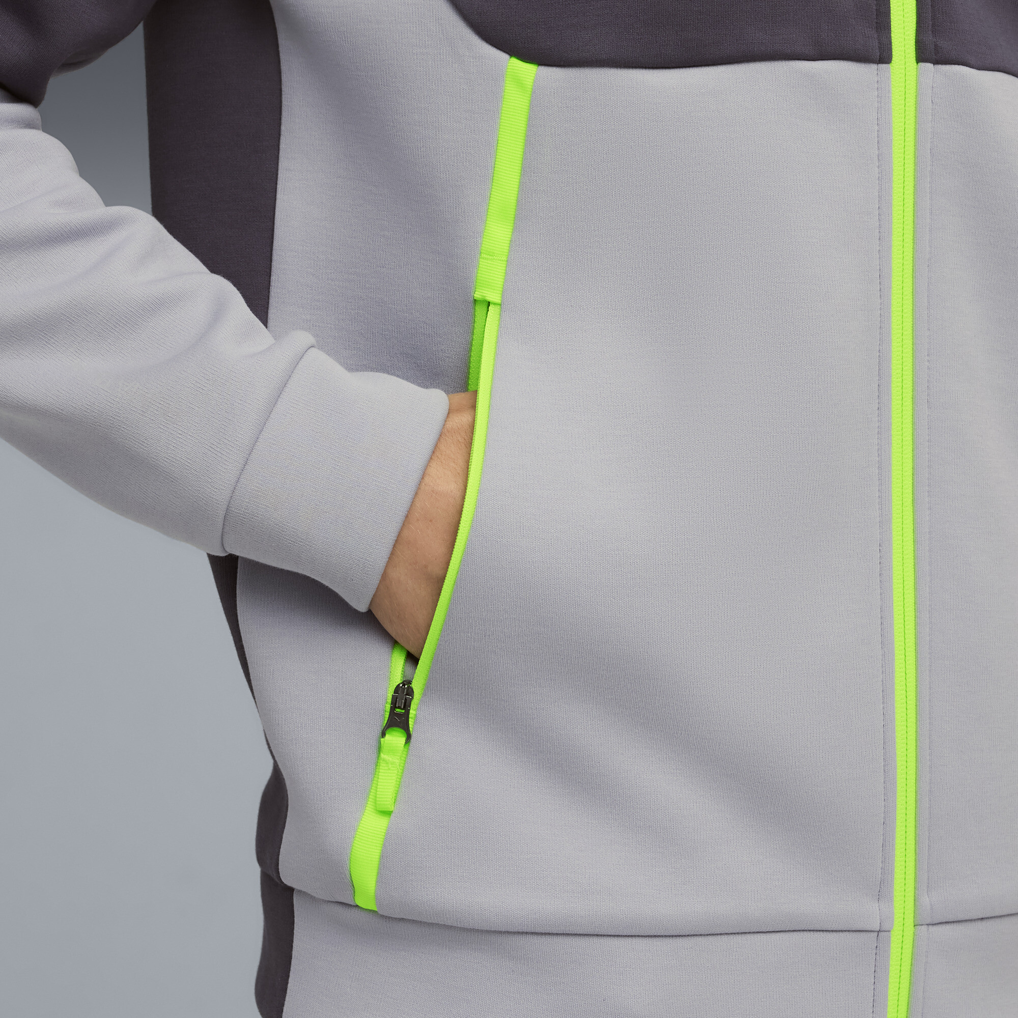 Manchester City PUMATECH hoodie met volledige ritssluiting voor Heren, Groen/Grijs, Maat L thumbnail 2