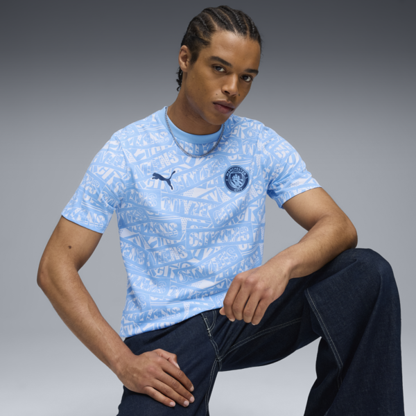 Remera estampada Manchester City ftblCULTURE para hombre, Team Light Blue-PUMA White, large-ARG