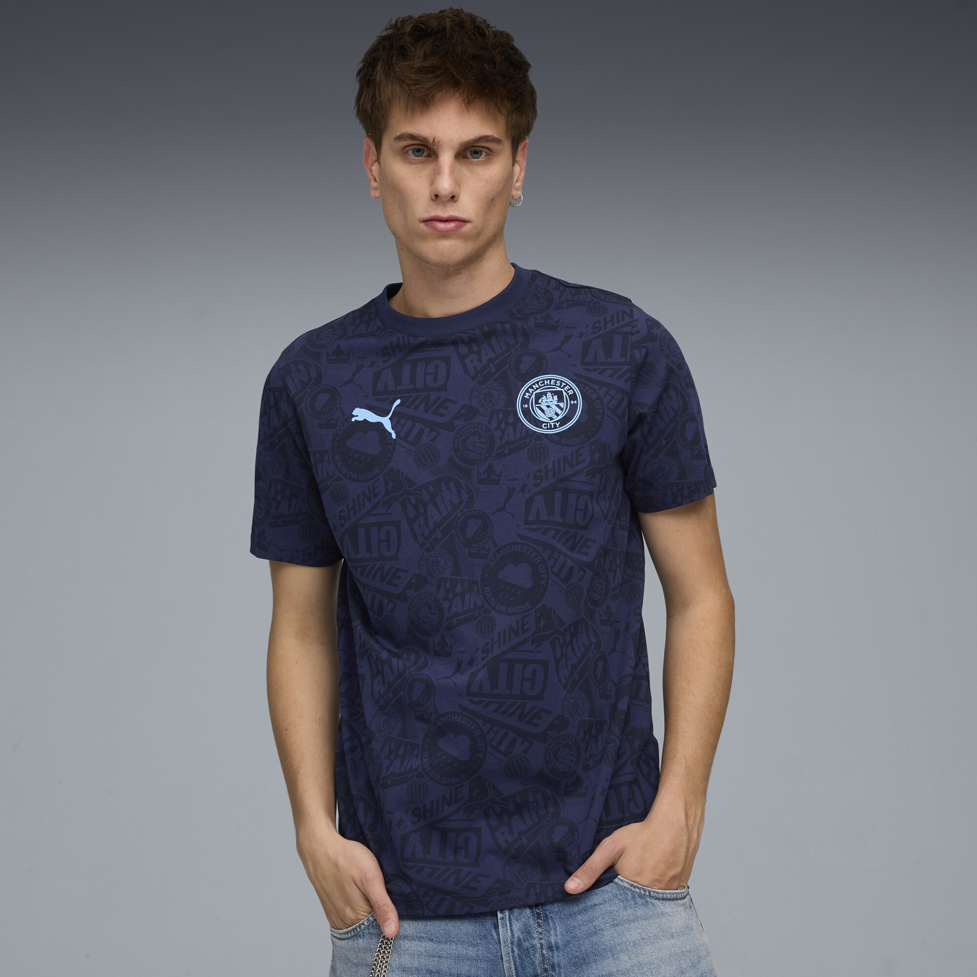 PUMA Manchester City FtblCulture T-shirt met all-over-print voor Heren, Blauw, Maat XS thumbnail 4