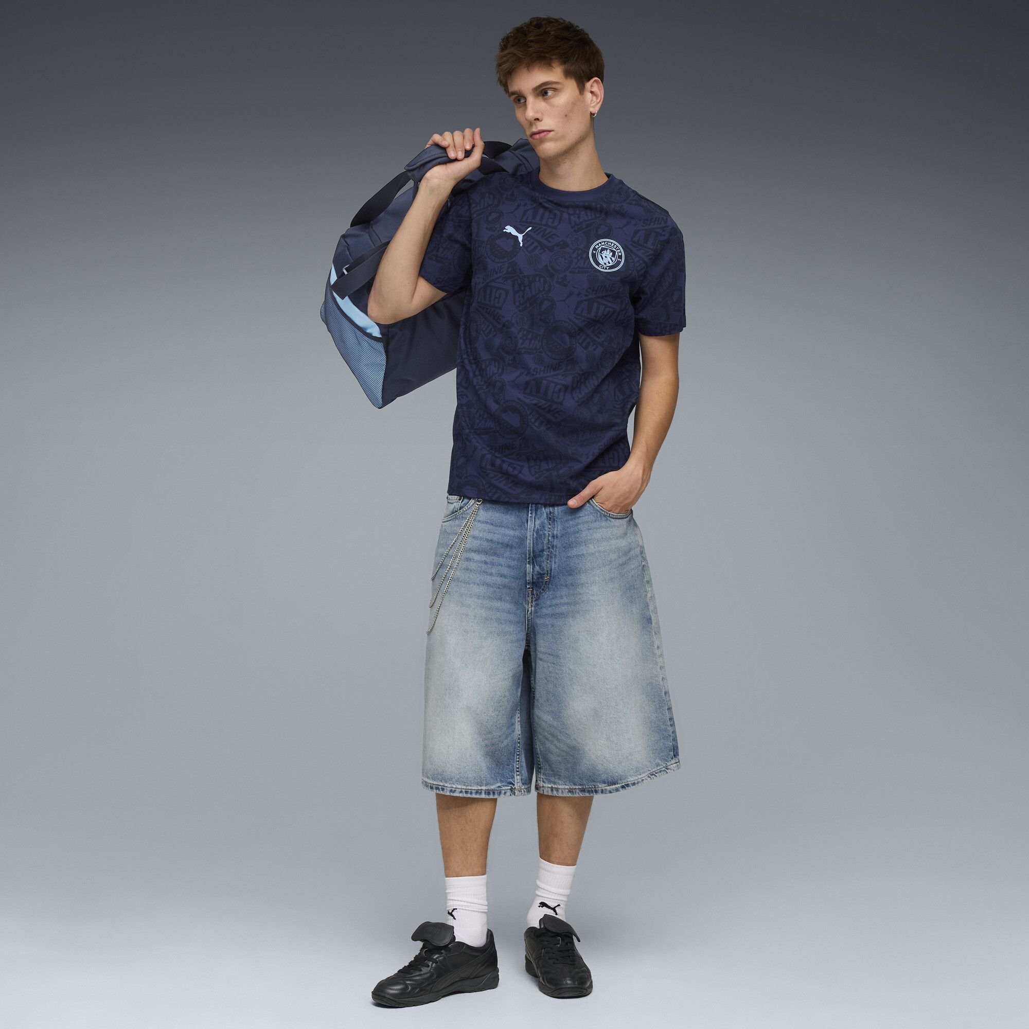 PUMA Manchester City FtblCulture T-shirt met all-over-print voor Heren, Blauw, Maat XS thumbnail 2