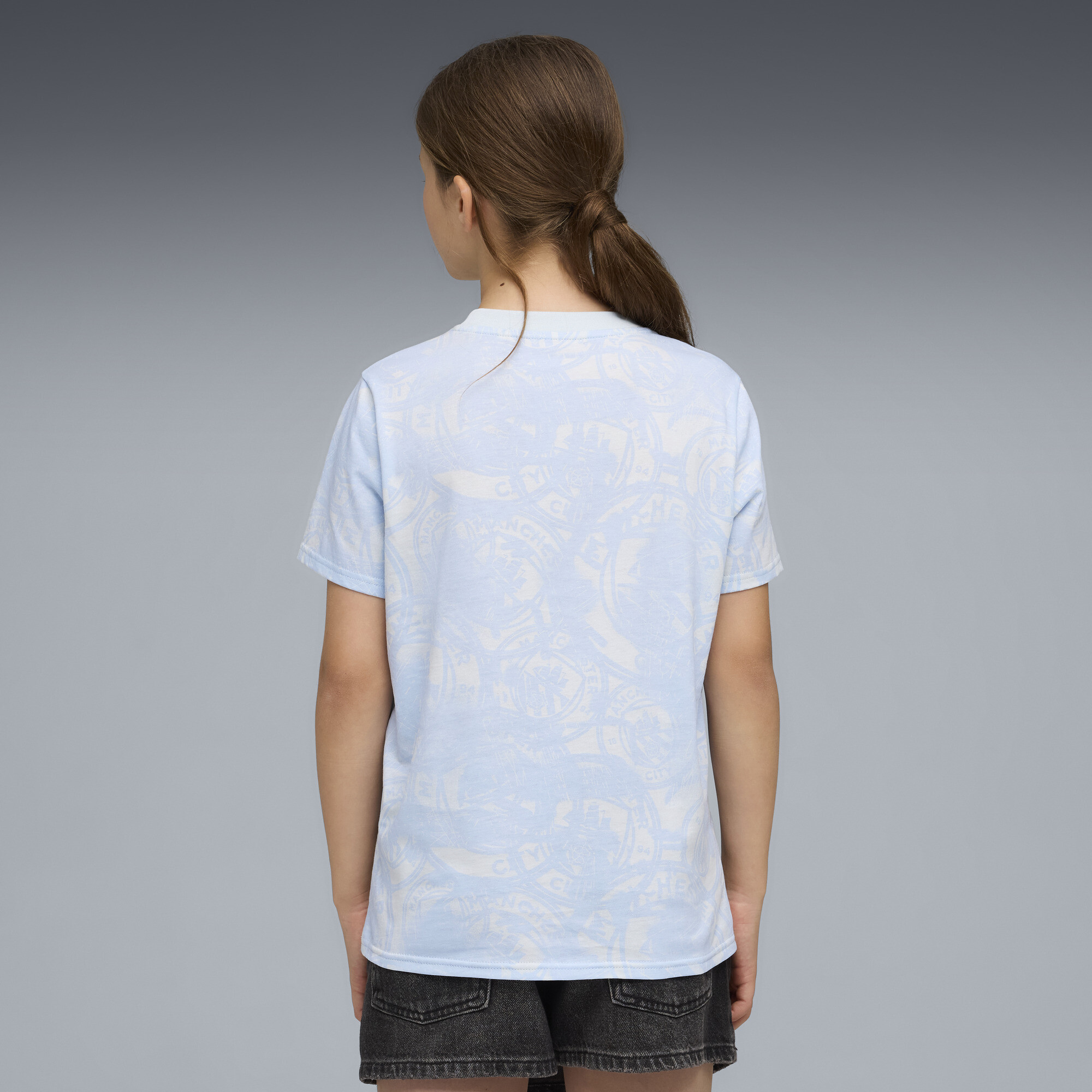 PUMA Manchester City FtblCulture T-shirt met all-over-print voor Heren, Blauw, Maat 7-8Y thumbnail 4