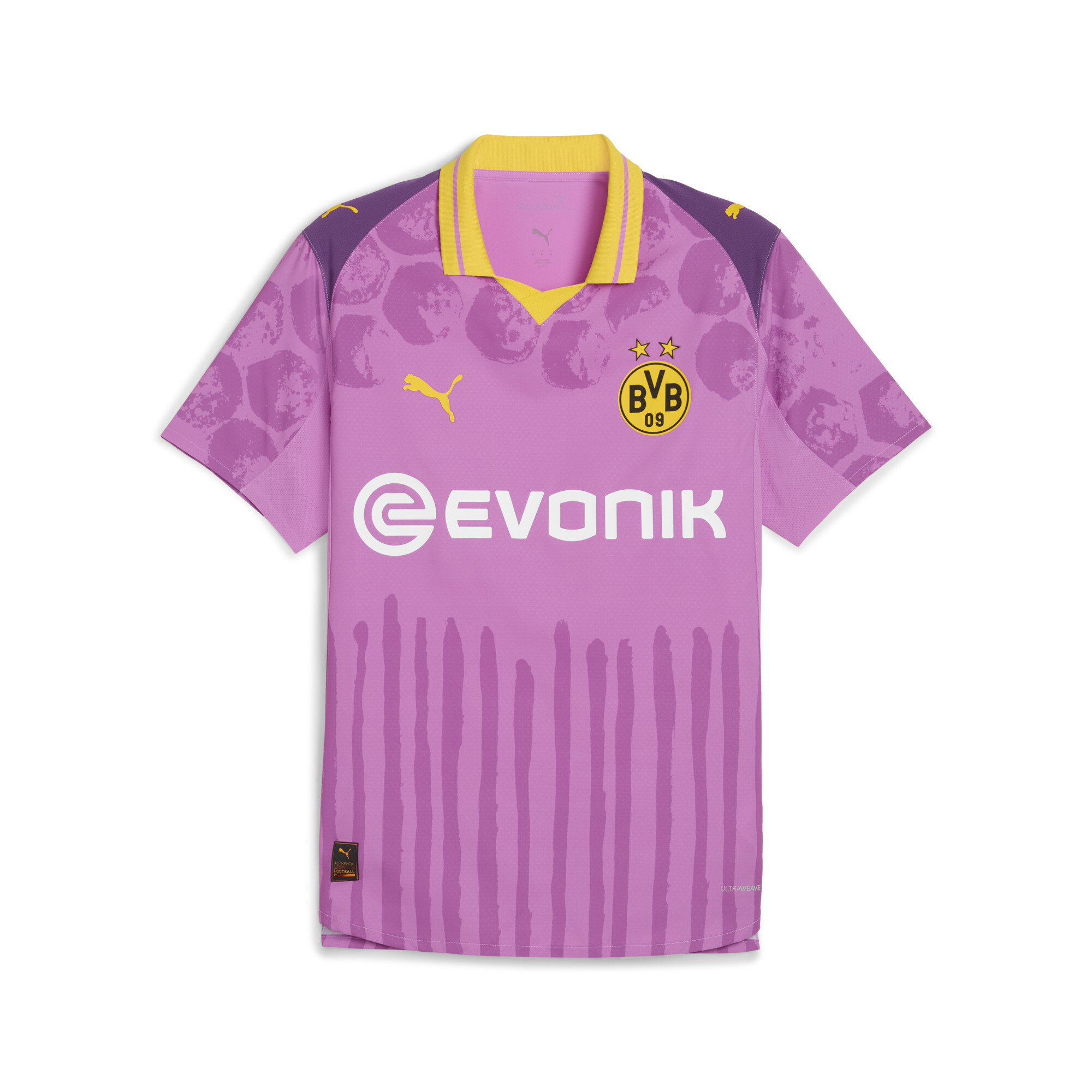 Puma KIDSUPER x BORUSSIA DORTMUND Authentic Trikot Herren | Mit Print | Mauve Pop/Faster Yellow | Größe: L