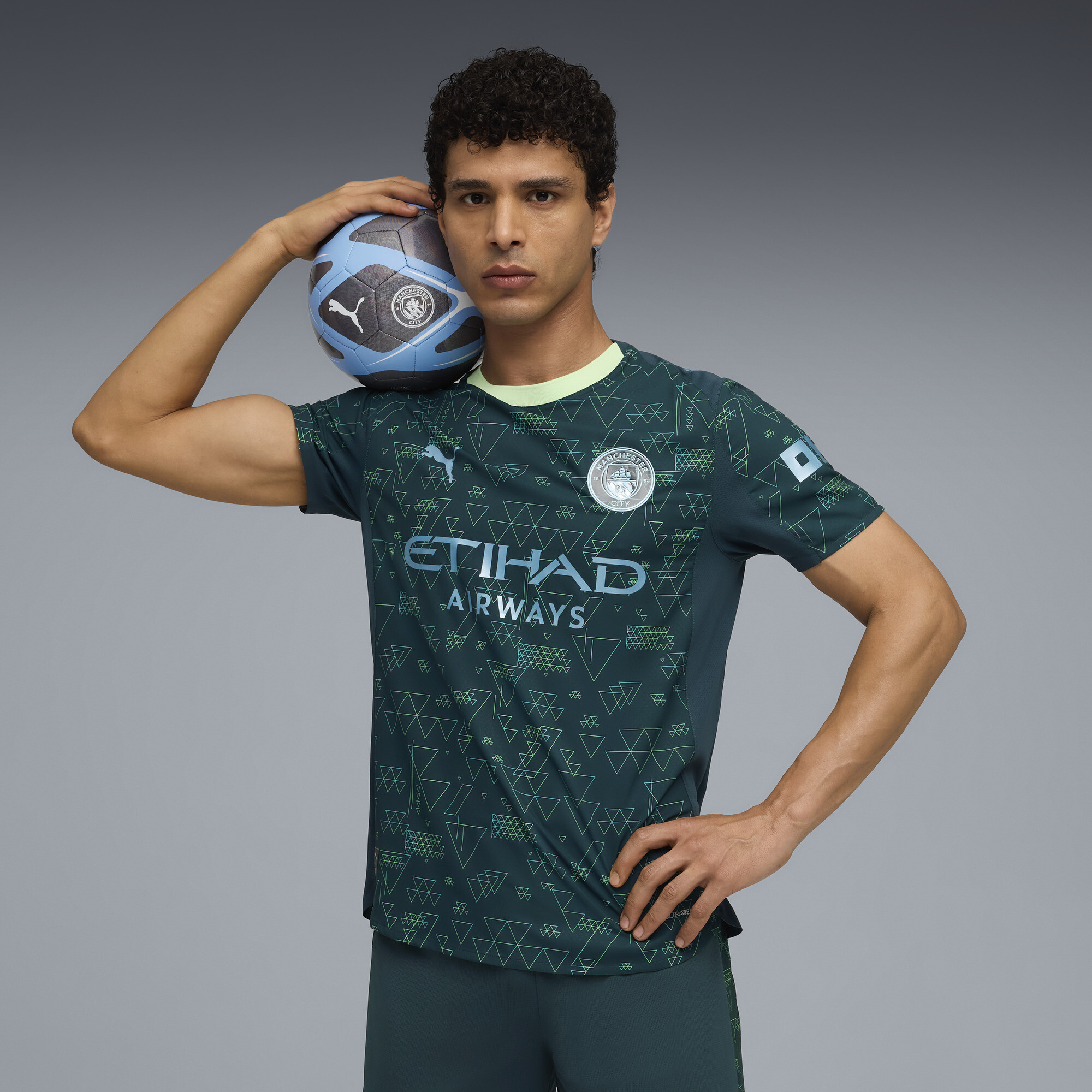 PUMA Manchester City 25/26 Authentic vierde shirt voor Heren, Groen, Maat M thumbnail 8