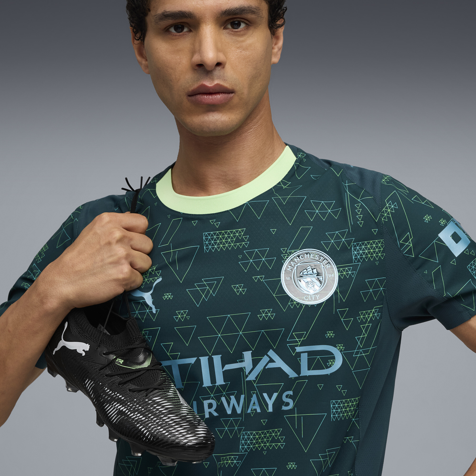 PUMA Manchester City 25/26 Authentic vierde shirt voor Heren, Groen, Maat M thumbnail 7