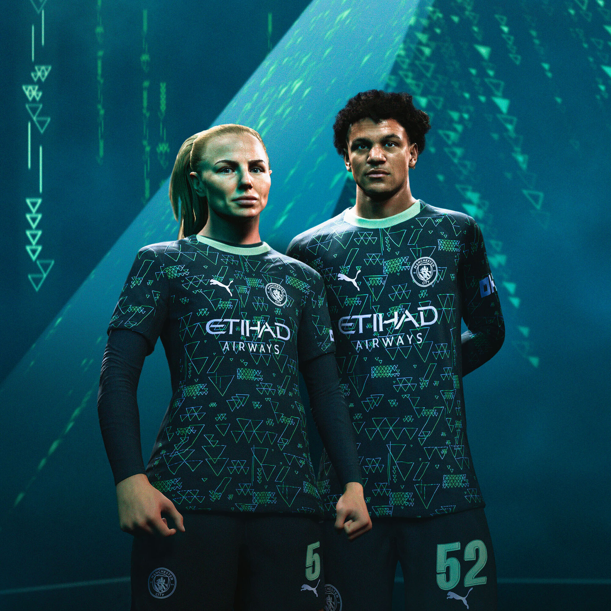 PUMA Manchester City 25/26 Authentic vierde shirt voor Heren, Groen, Maat M thumbnail 3