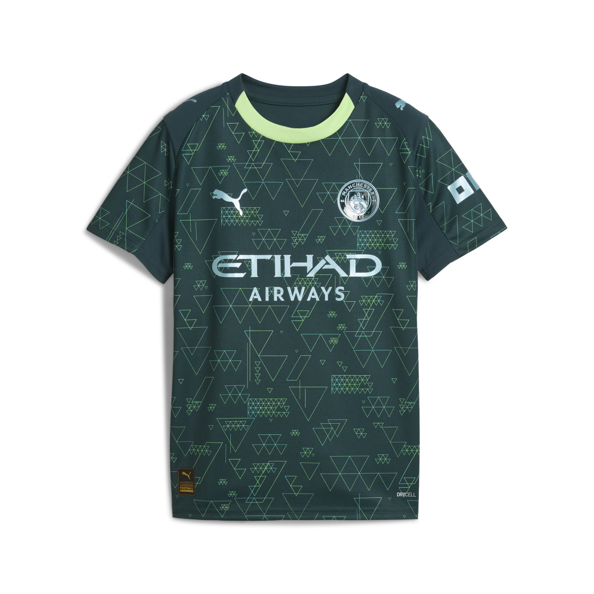 PUMA Manchester City 25/26 vierde shirt, Groen, Maat 7-8Y thumbnail 3