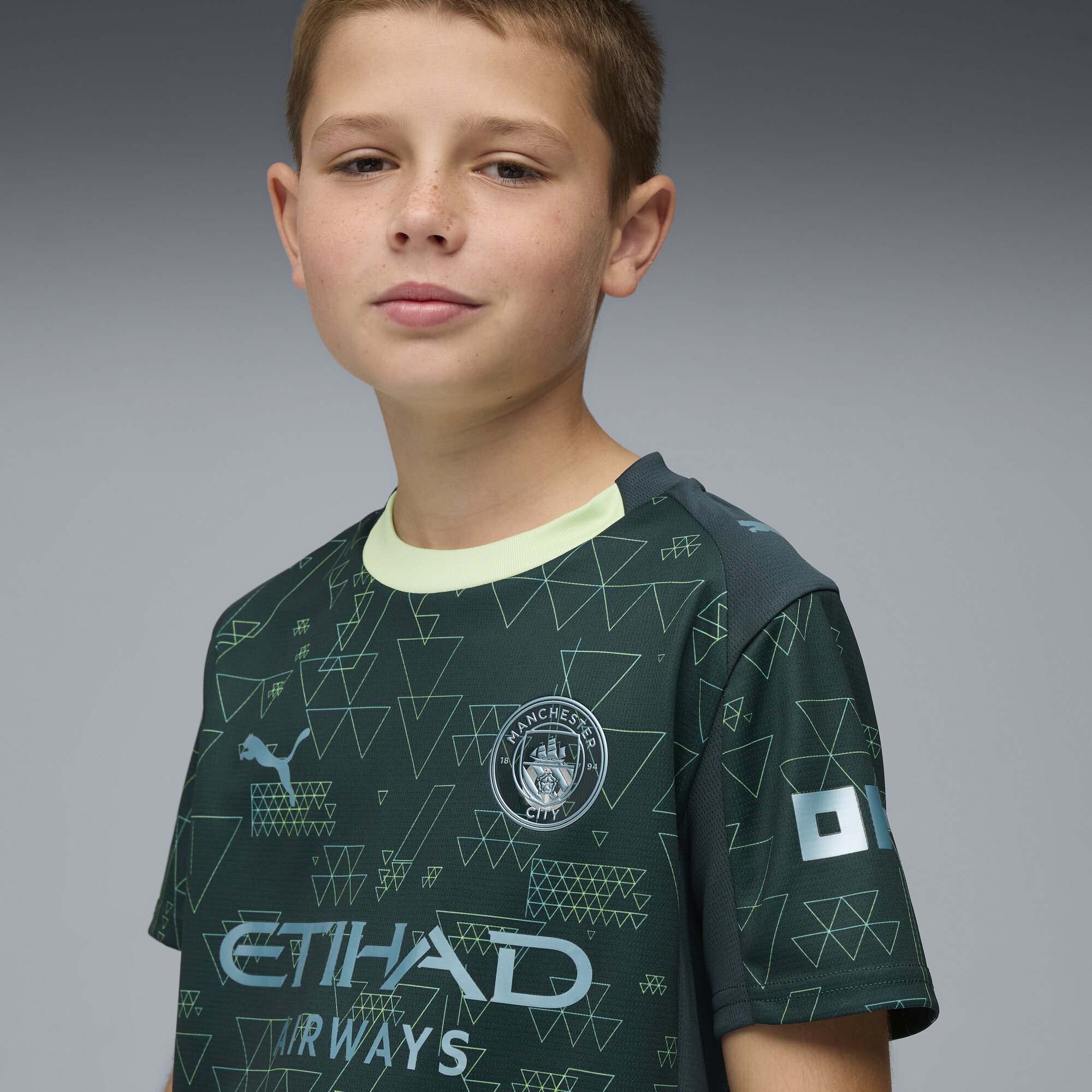 PUMA Manchester City 25/26 vierde shirt, Groen, Maat 7-8Y thumbnail 6