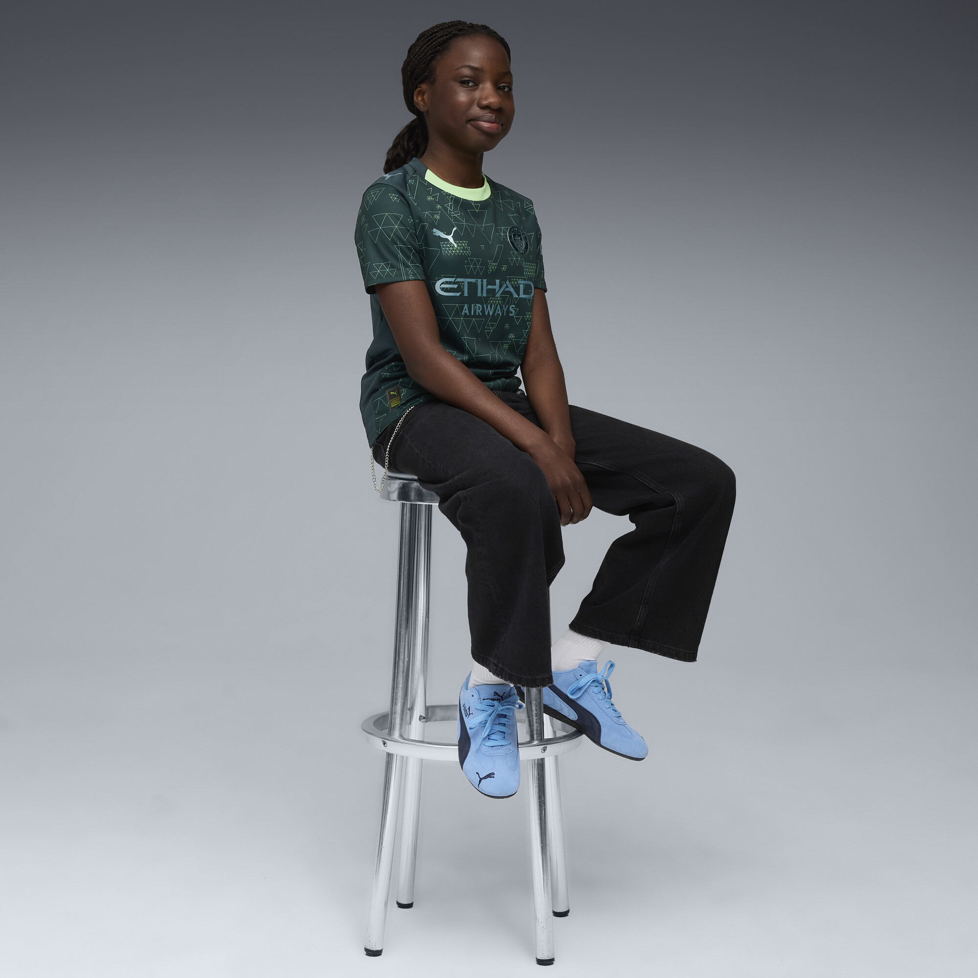 PUMA Manchester City 25/26 vierde shirt, Groen, Maat 7-8Y thumbnail 5
