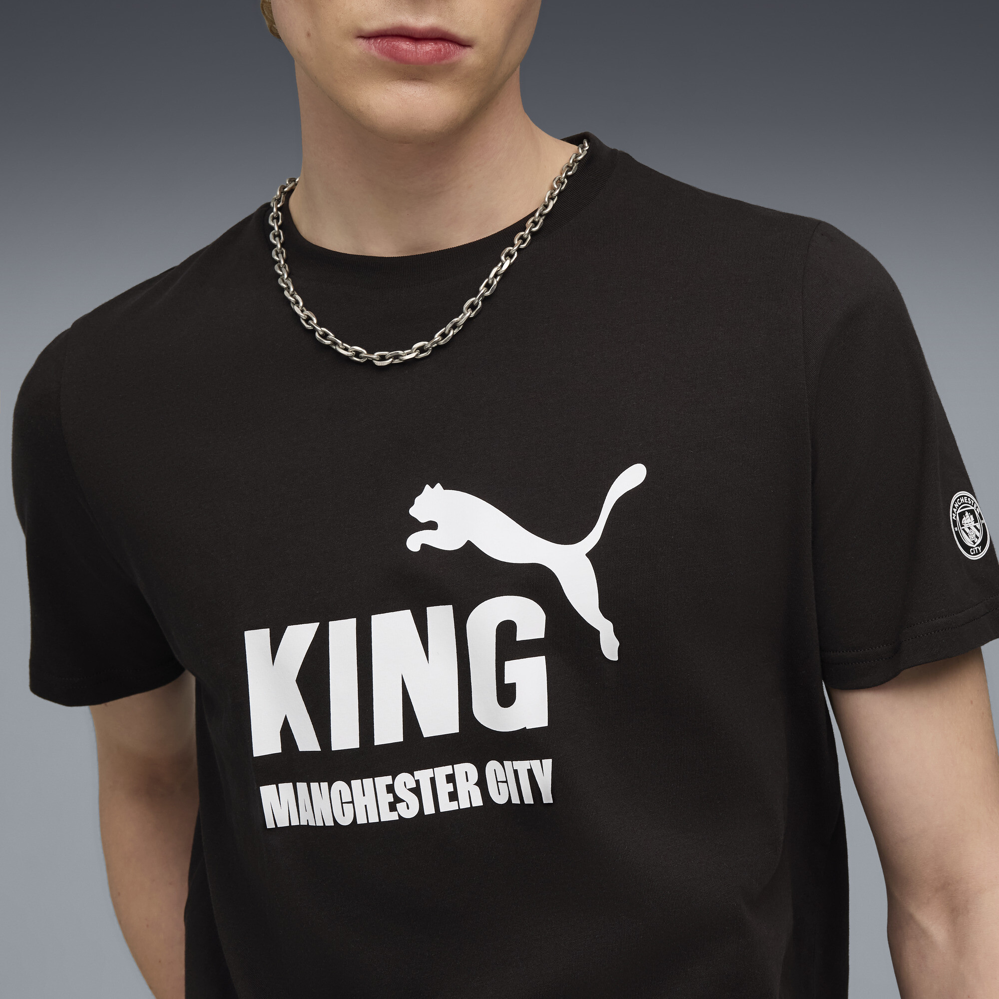 PUMA Manchester City KING Logo T-shirt voor Heren, Zwart, Maat XL thumbnail 2