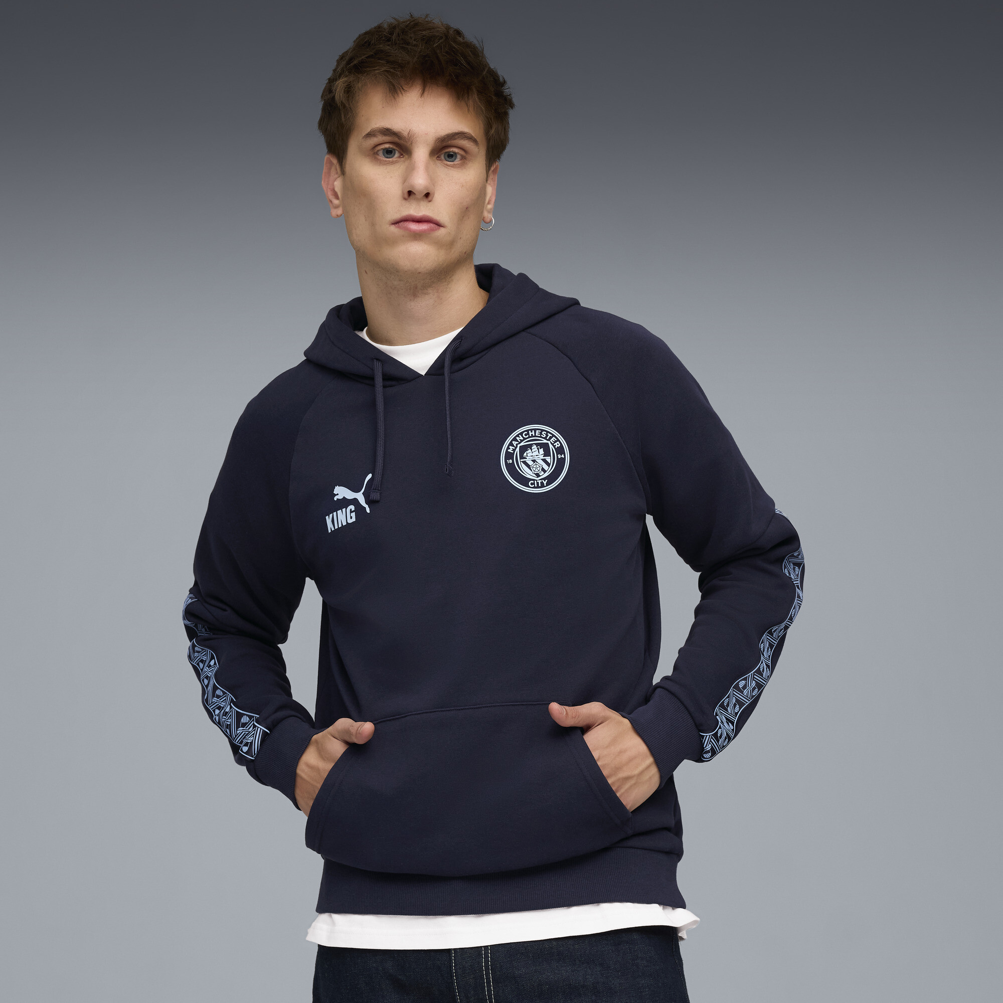 PUMA Manchester City KING hoodie voor Heren, Blauw, Maat S thumbnail 6
