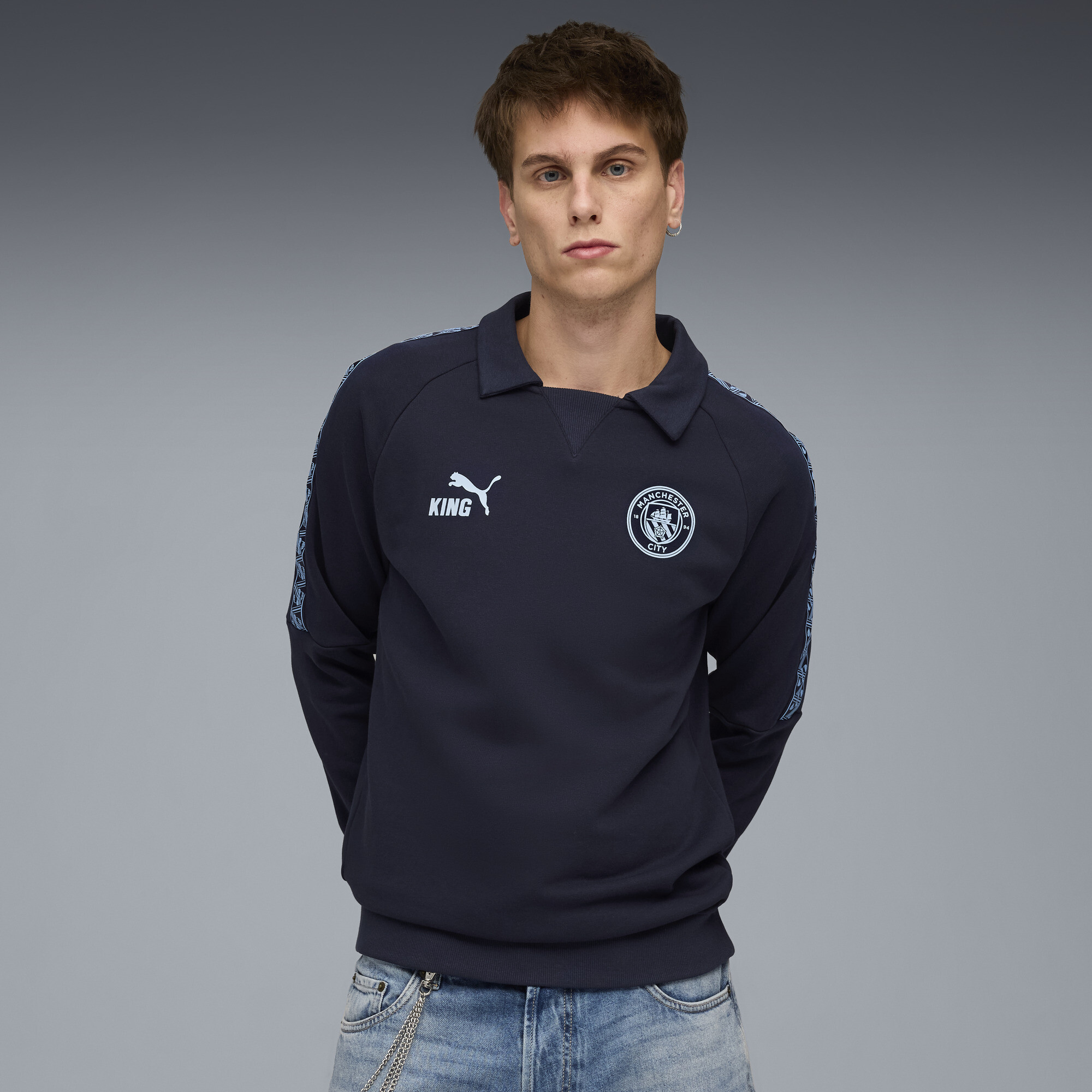 PUMA Manchester City KING Drill top voor Heren, Blauw, Maat XXL thumbnail 6