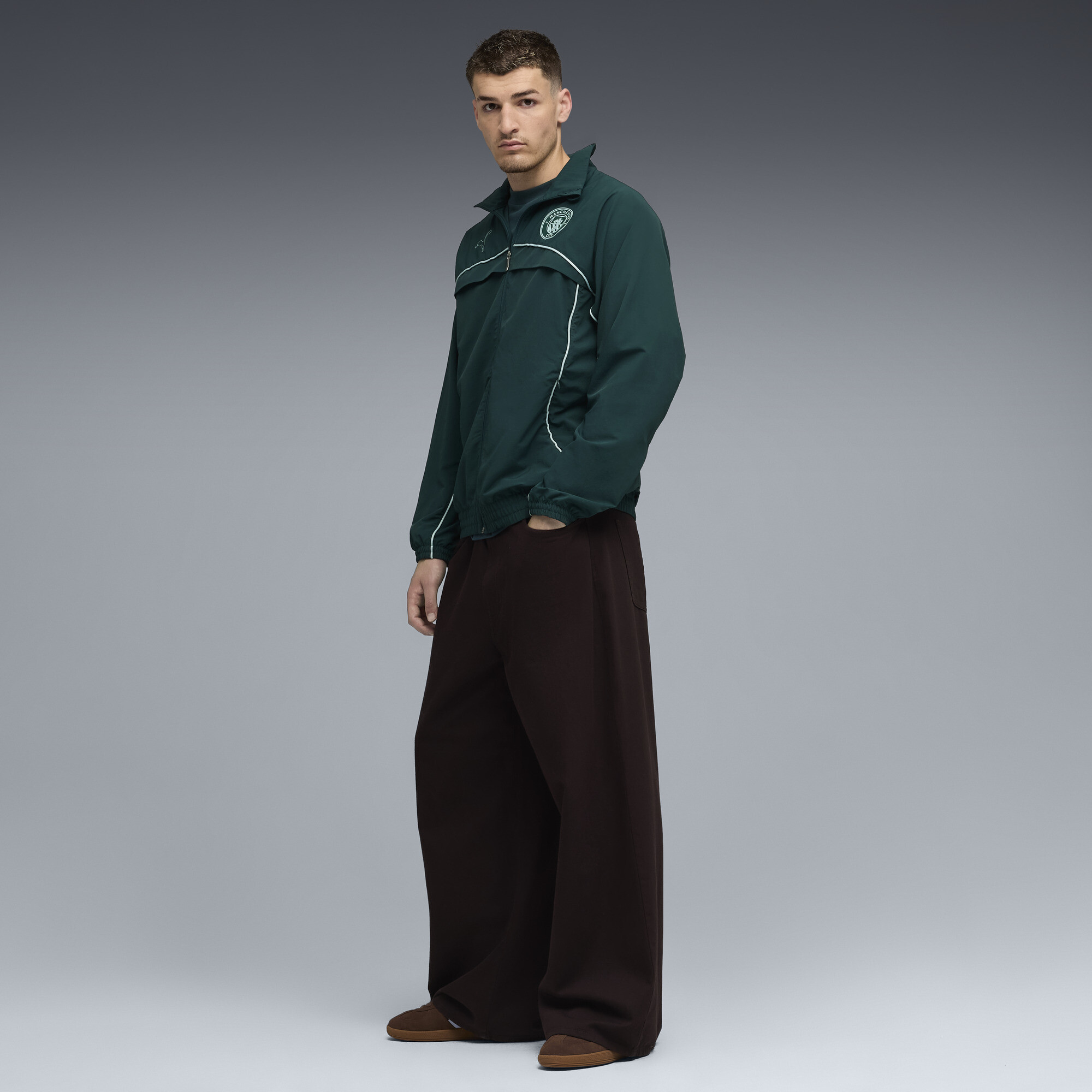 PUMA Manchester City FtblStatement Cellerator jack voor Heren, Groen, Maat XS thumbnail 6