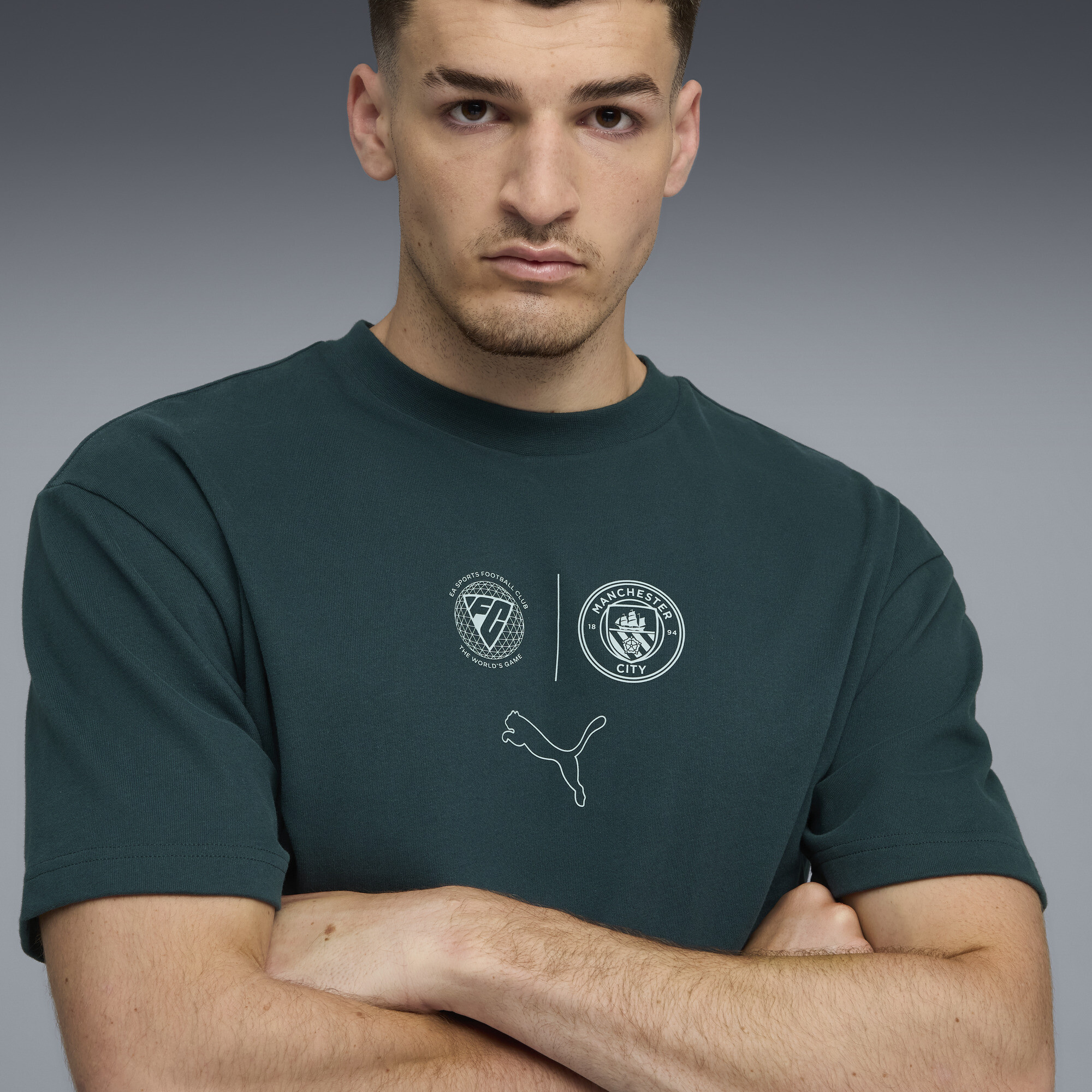 PUMA Manchester City FtblStatement Cellerator uniseks T-shirt, Groen, Maat S thumbnail 7