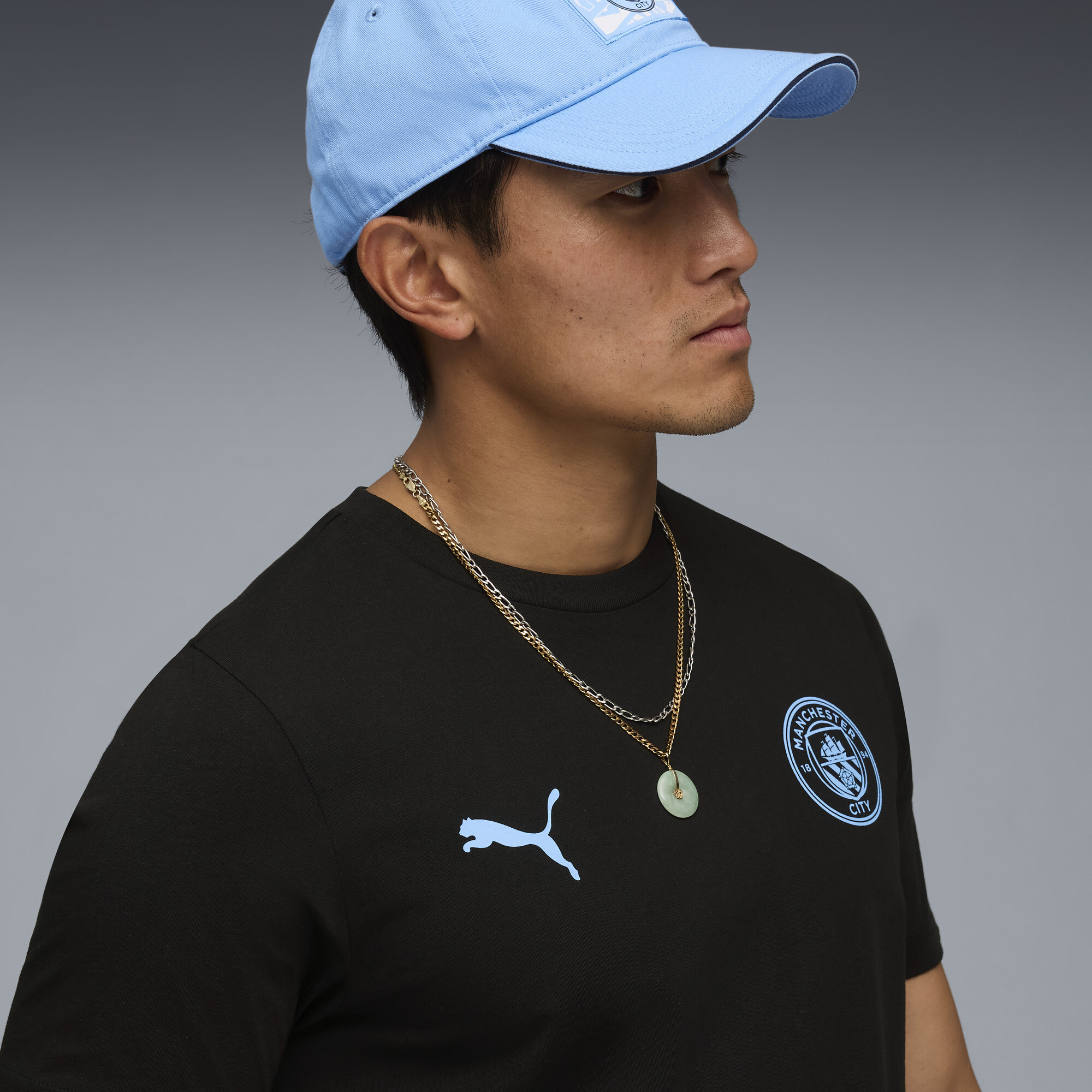 PUMA Manchester City FtblEssentials T-shirt voor Heren, Blauw/Zwart, Maat XL thumbnail 5