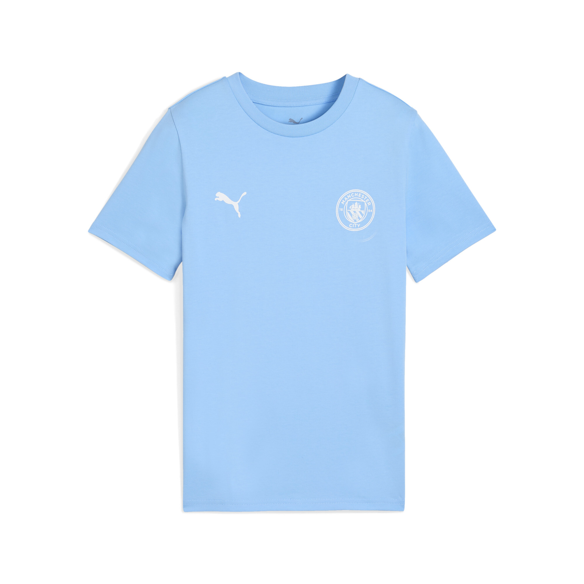 PUMA Manchester City FtblEssentials T-shirt voor Heren, Blauw/Wit, Maat 9-10Y thumbnail 3