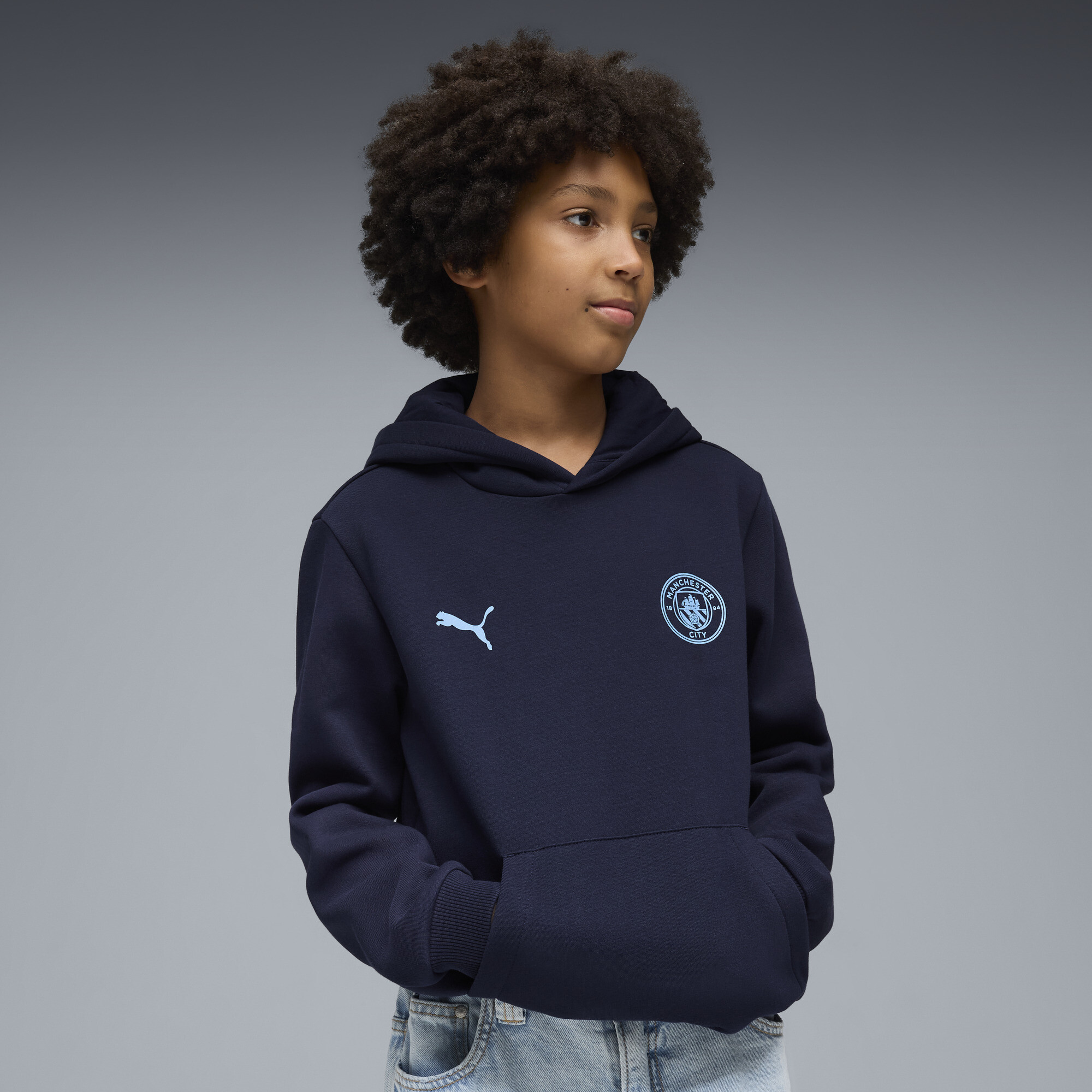 Puma Manchester City Ftblessentials Hoodie Big Kids