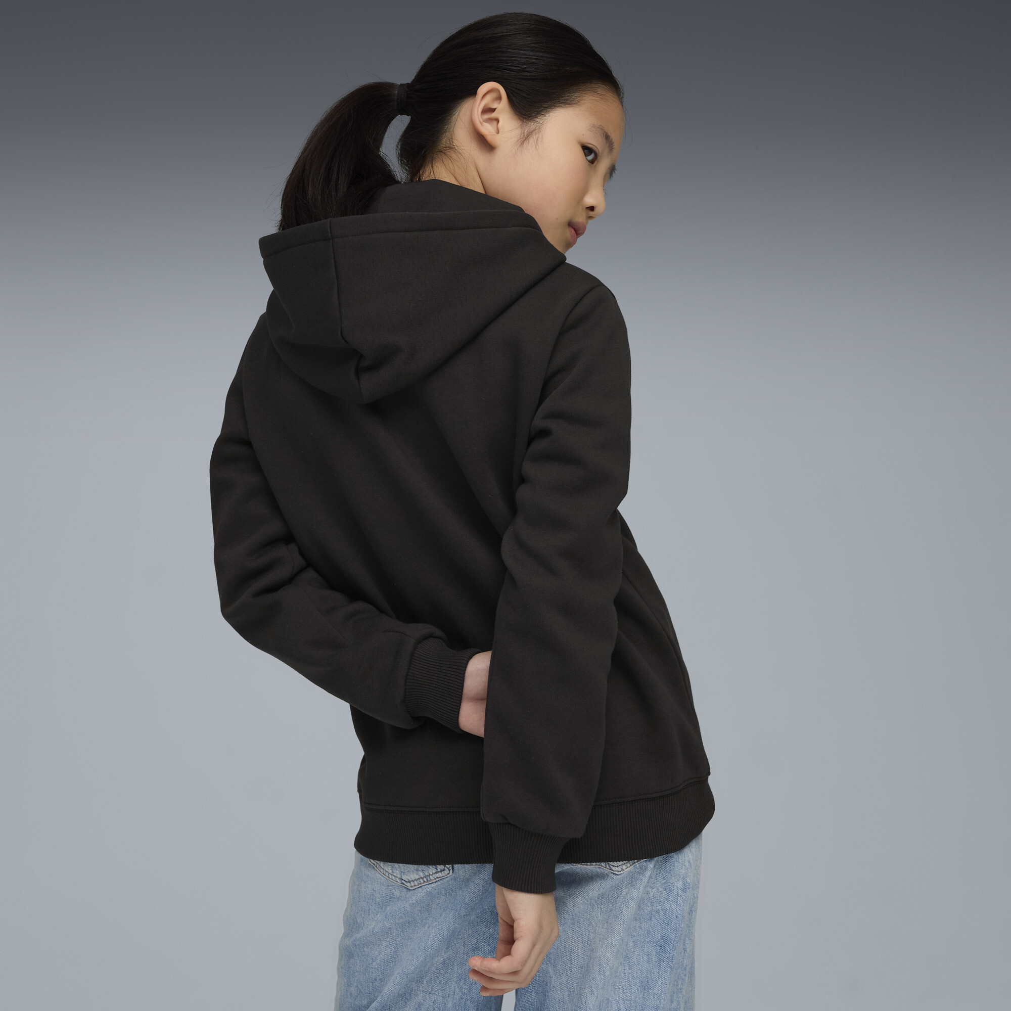 PUMA Manchester City FtblEssentials jack met capuchon, Blauw/Zwart, Maat 7-8Y thumbnail 4