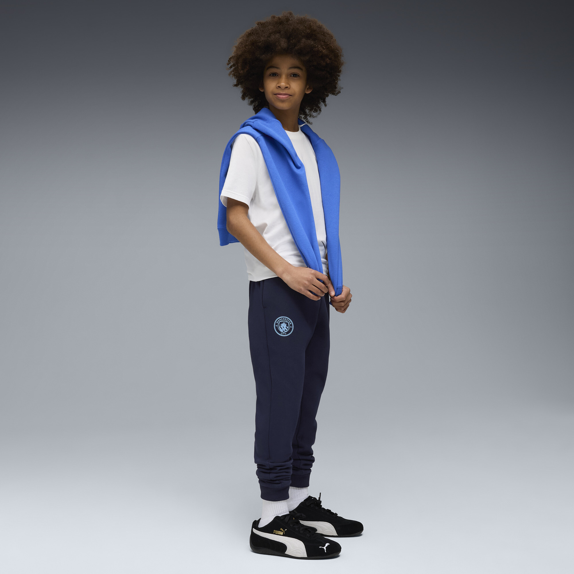 PUMA Manchester City FtblEssentials broek voor Heren, Blauw, Maat 7-8Y thumbnail 4