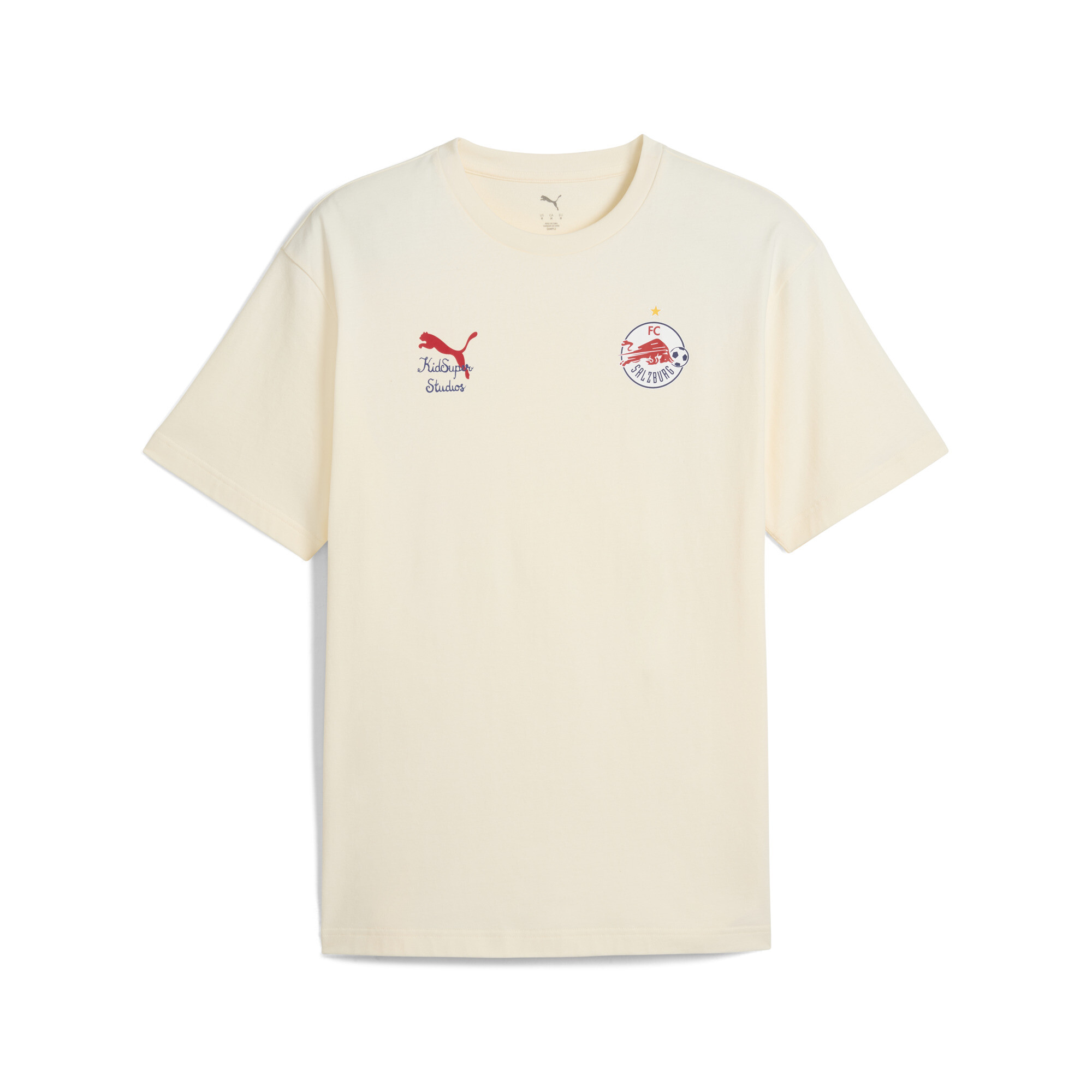 Puma KIDSUPER x FC RED BULL SALZBURG Graphic T-Shirt Herren | Mit Print | Frosted Ivory/Red | Größe: M